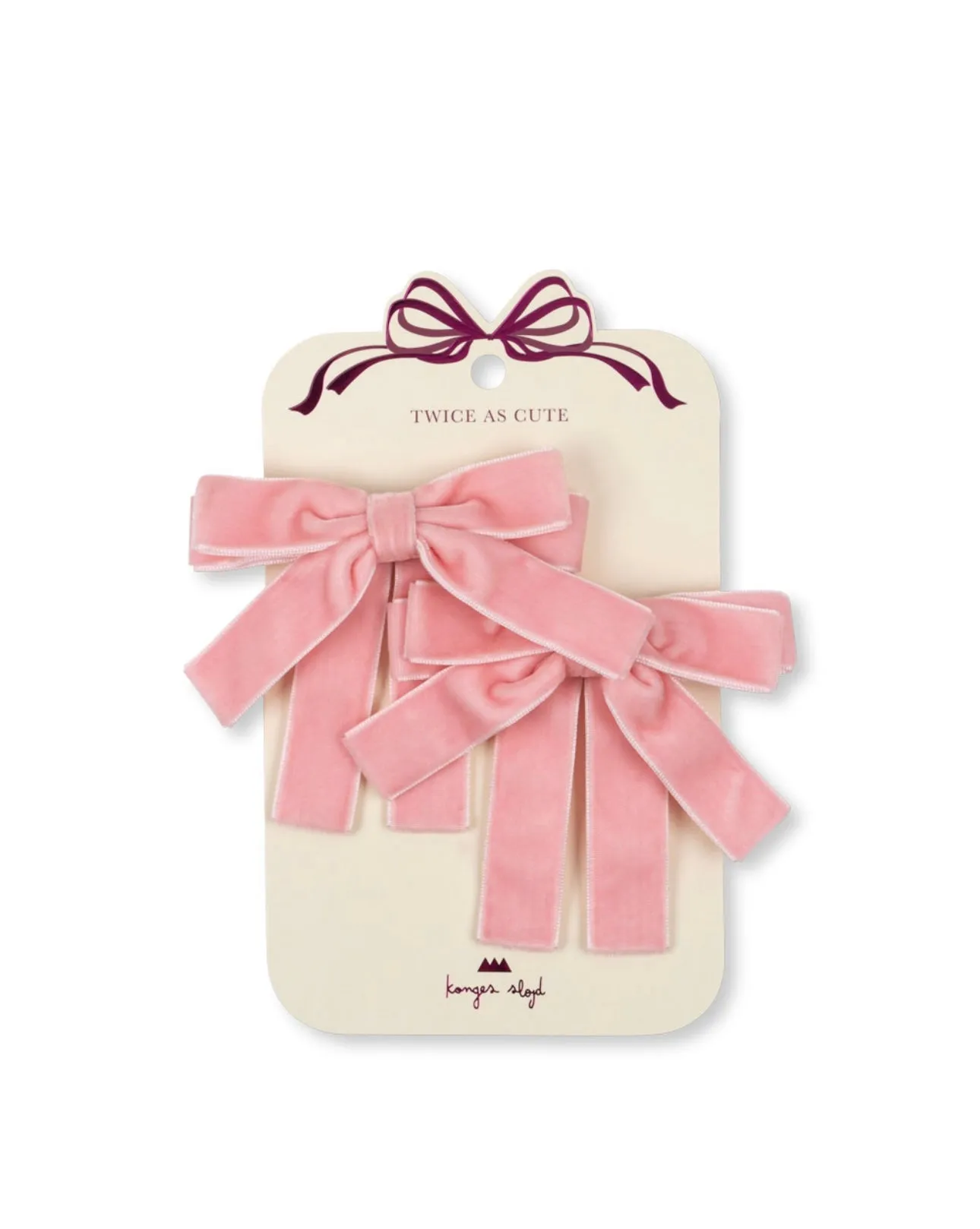 2 PACK VELVET DOUBLE BOW HAIR CLIPS