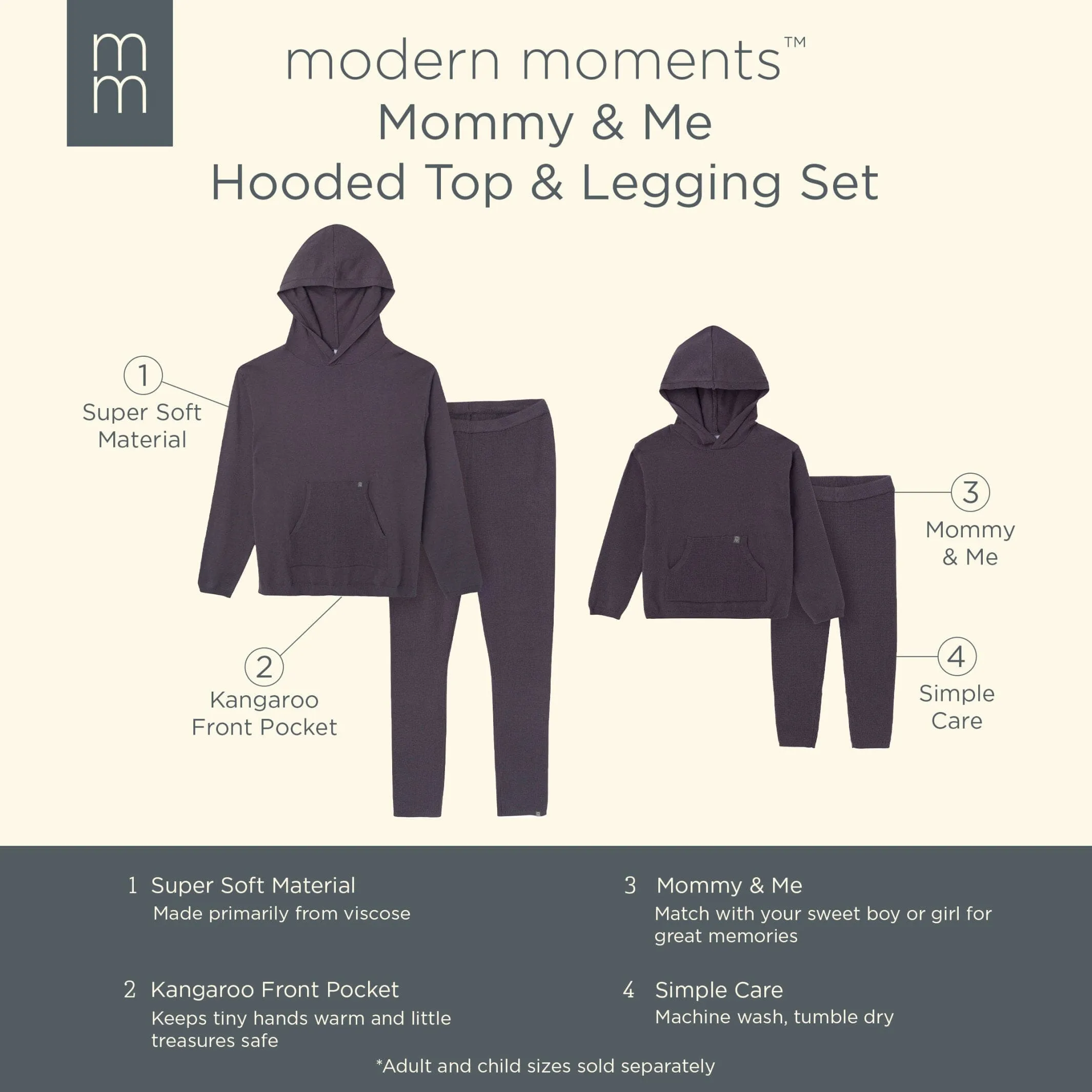 2-Piece Infant & Toddler Dark Grey Hooded Waffle Top and Legging Set Gerber Childrenswea