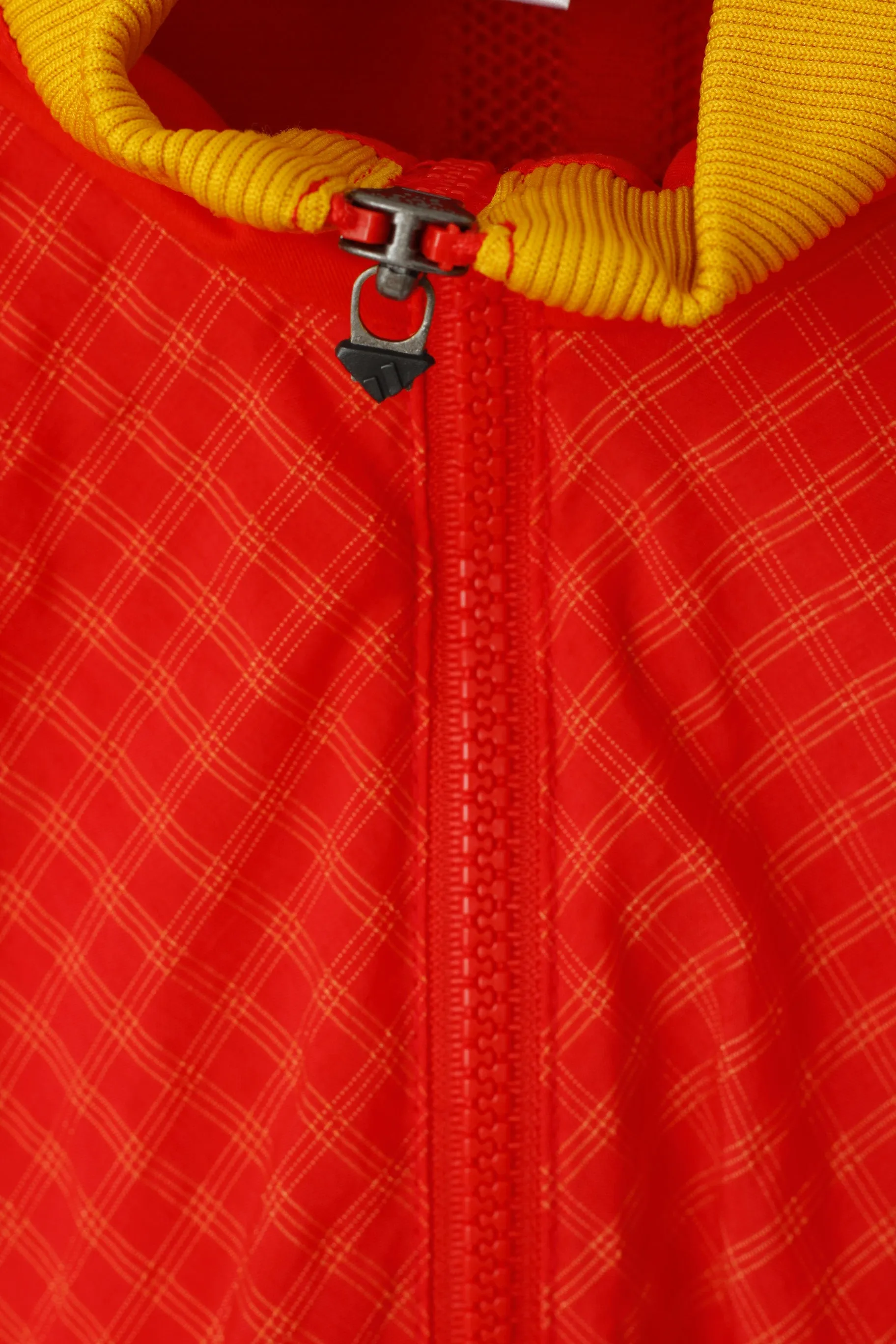 Adidas Men M Jacket Red Embroided Bomber Activewear Full Zipper Top