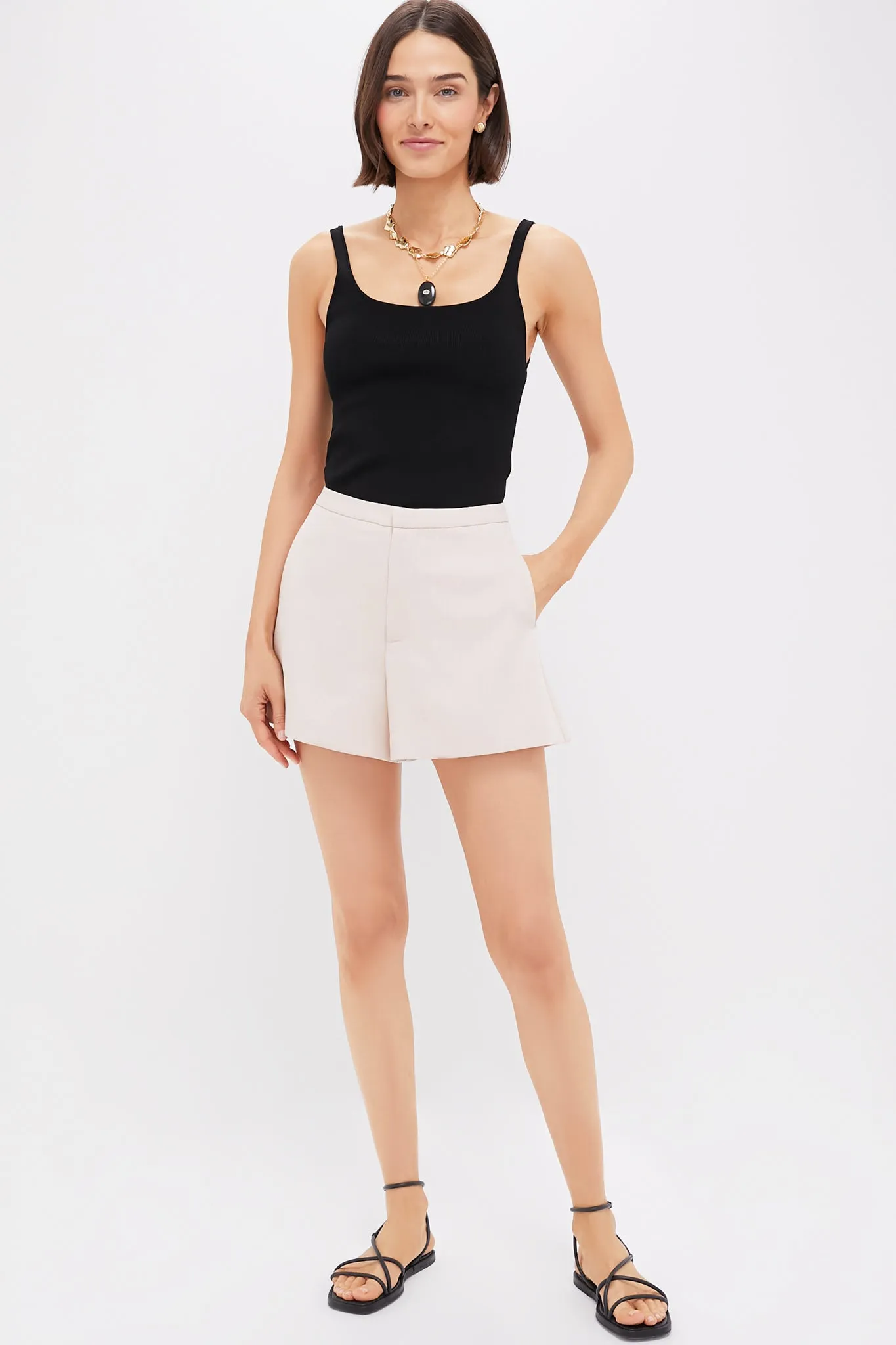 Beige Hallie Shorts