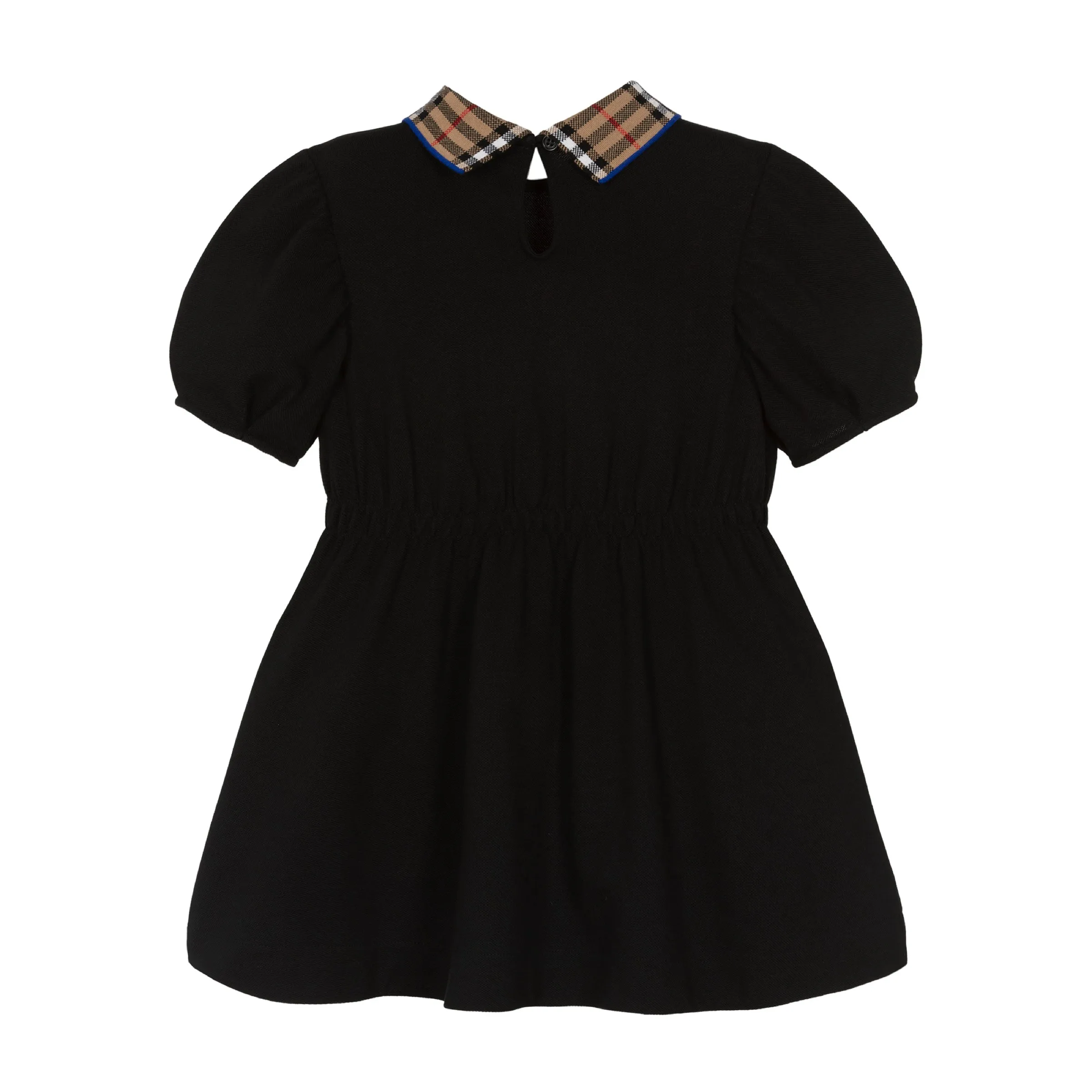 Black Cotton Polo Dress