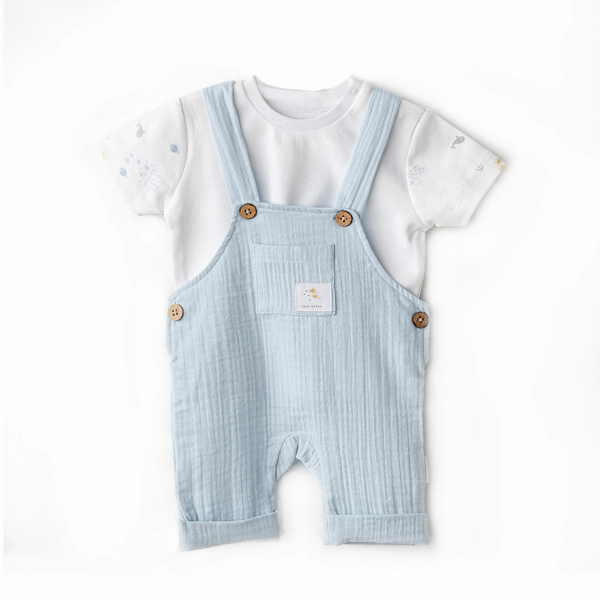 Blue Ocean Muslin Jumpsuit Set