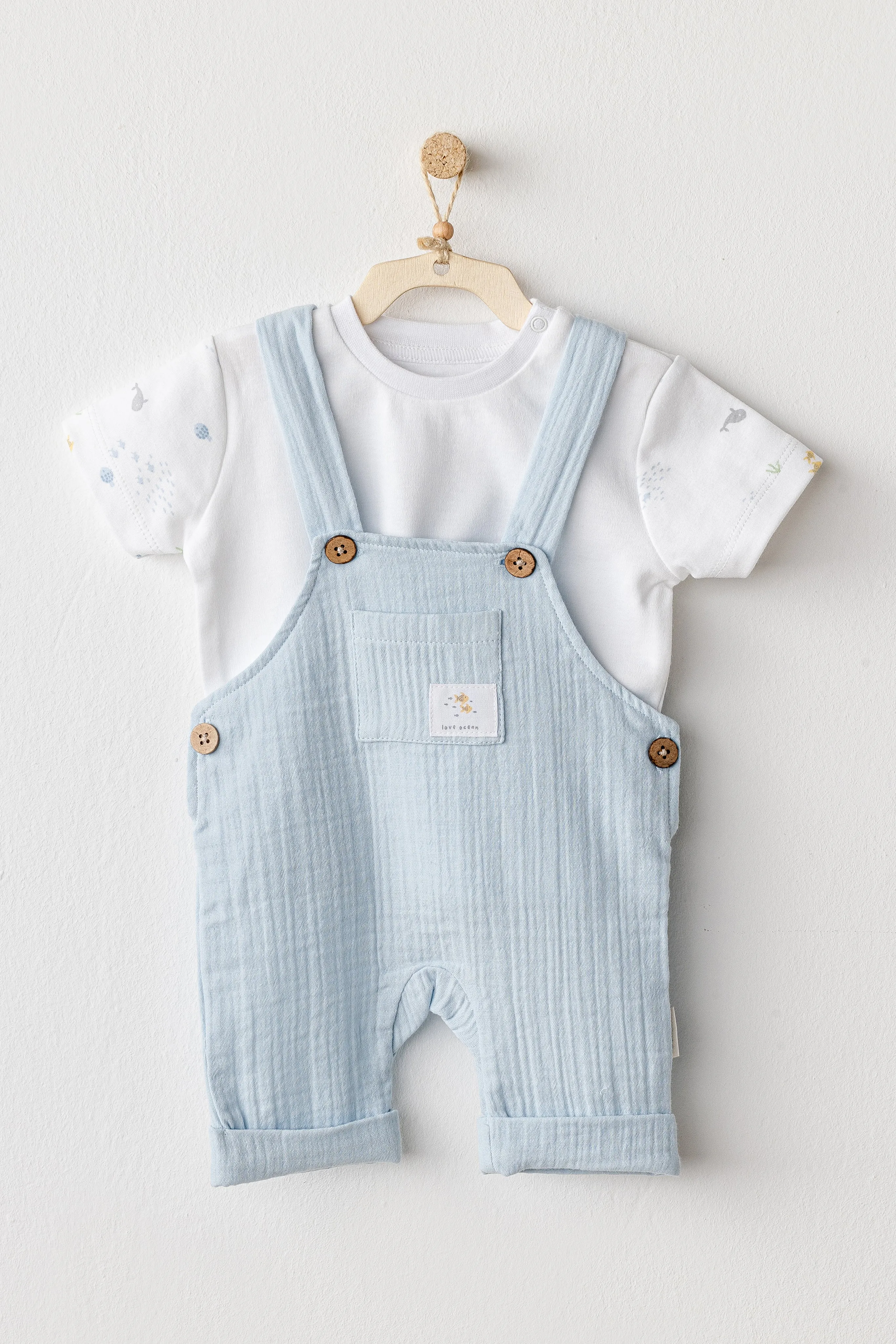Blue Ocean Muslin Jumpsuit Set