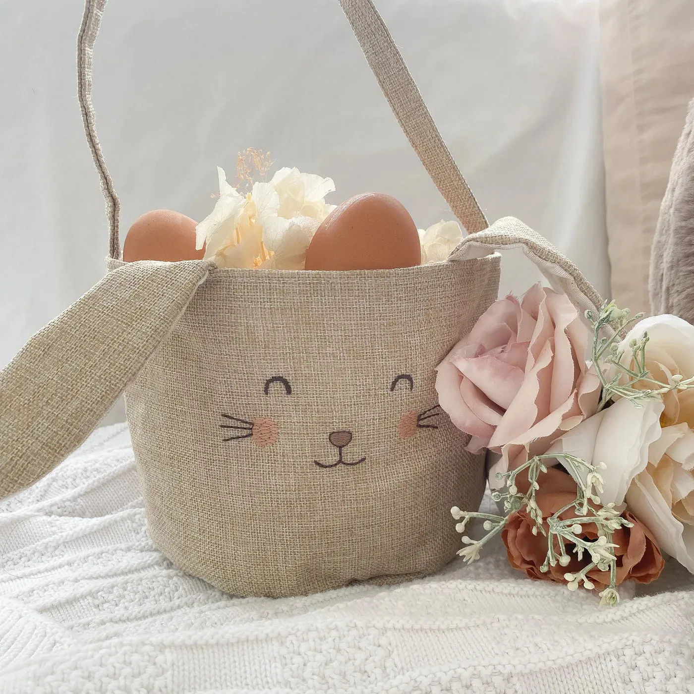 BUNNY EASTER BASKET - TAUPE