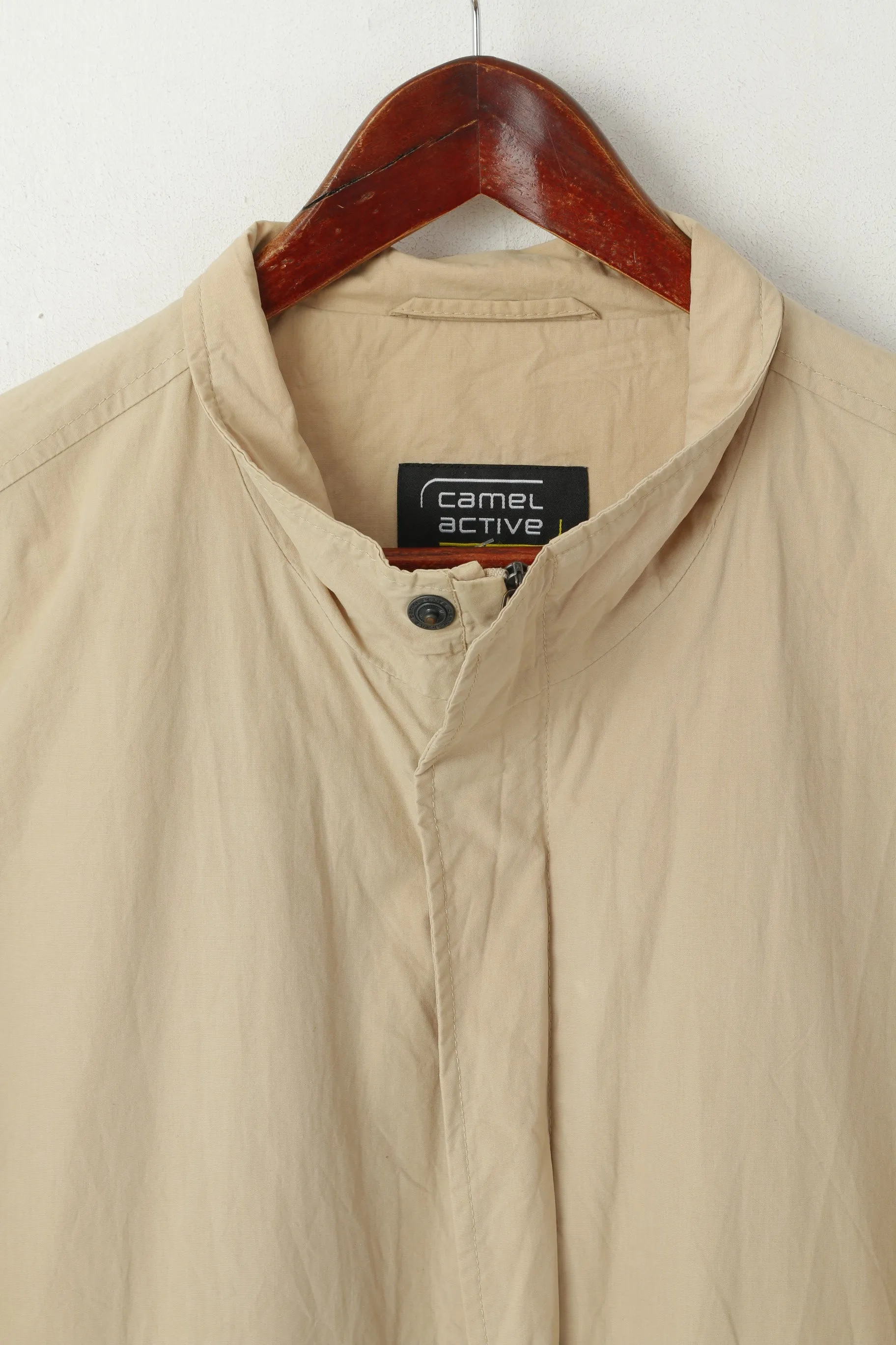 Camel Active Men 98 M Jacket Beige Cotton Vintage Lightweight Full Zipper Top