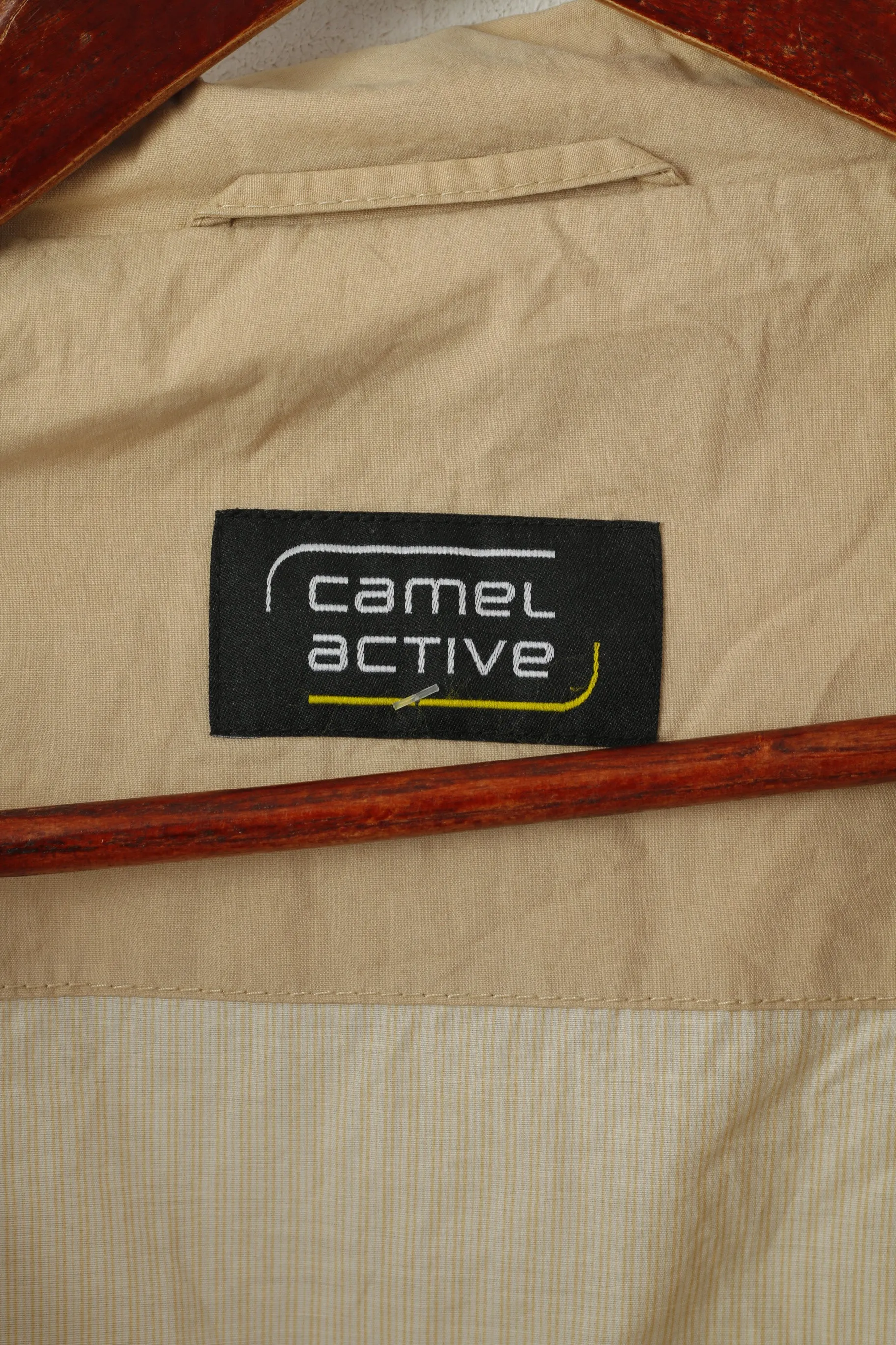Camel Active Men 98 M Jacket Beige Cotton Vintage Lightweight Full Zipper Top