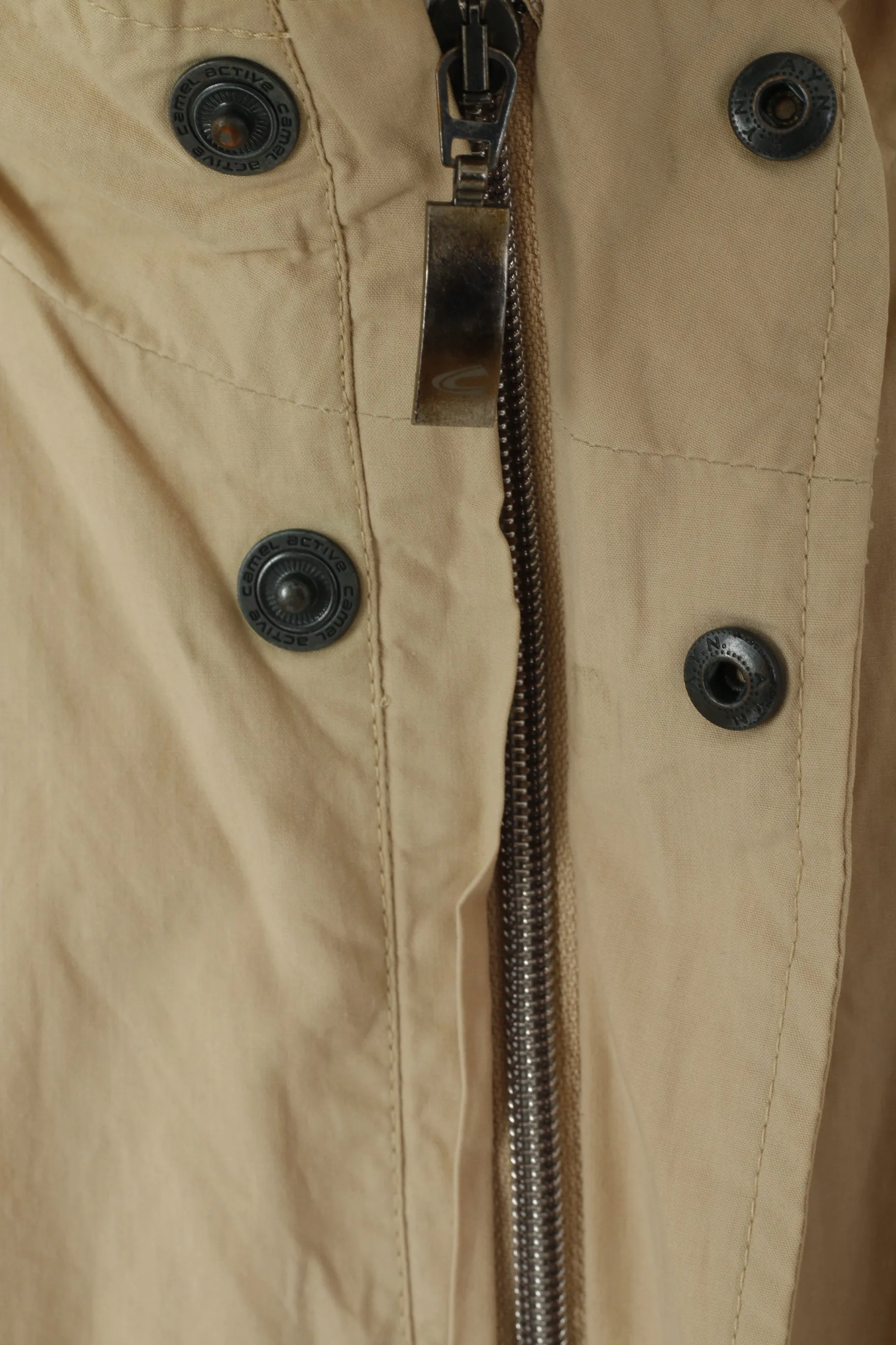 Camel Active Men 98 M Jacket Beige Cotton Vintage Lightweight Full Zipper Top