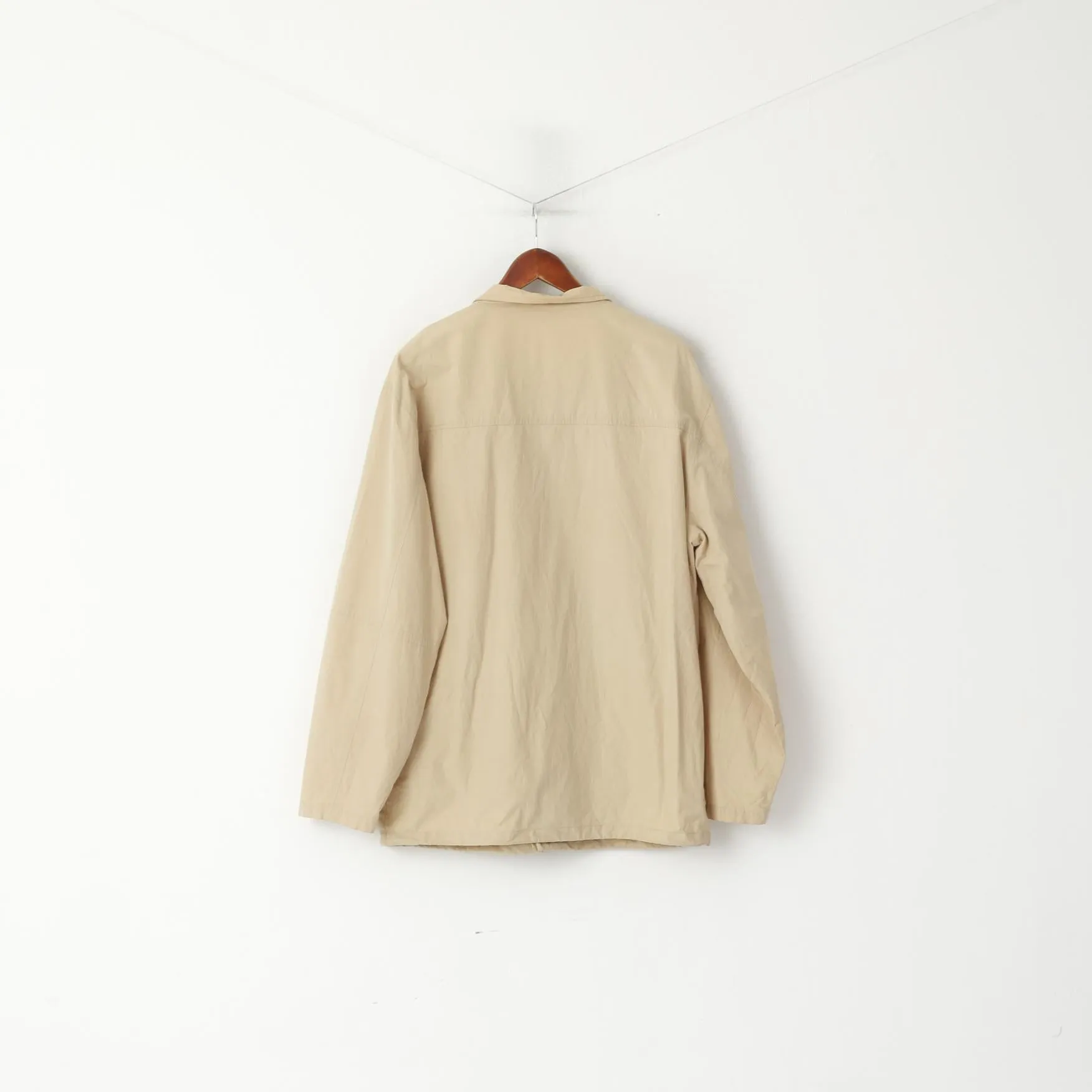 Camel Active Men 98 M Jacket Beige Cotton Vintage Lightweight Full Zipper Top