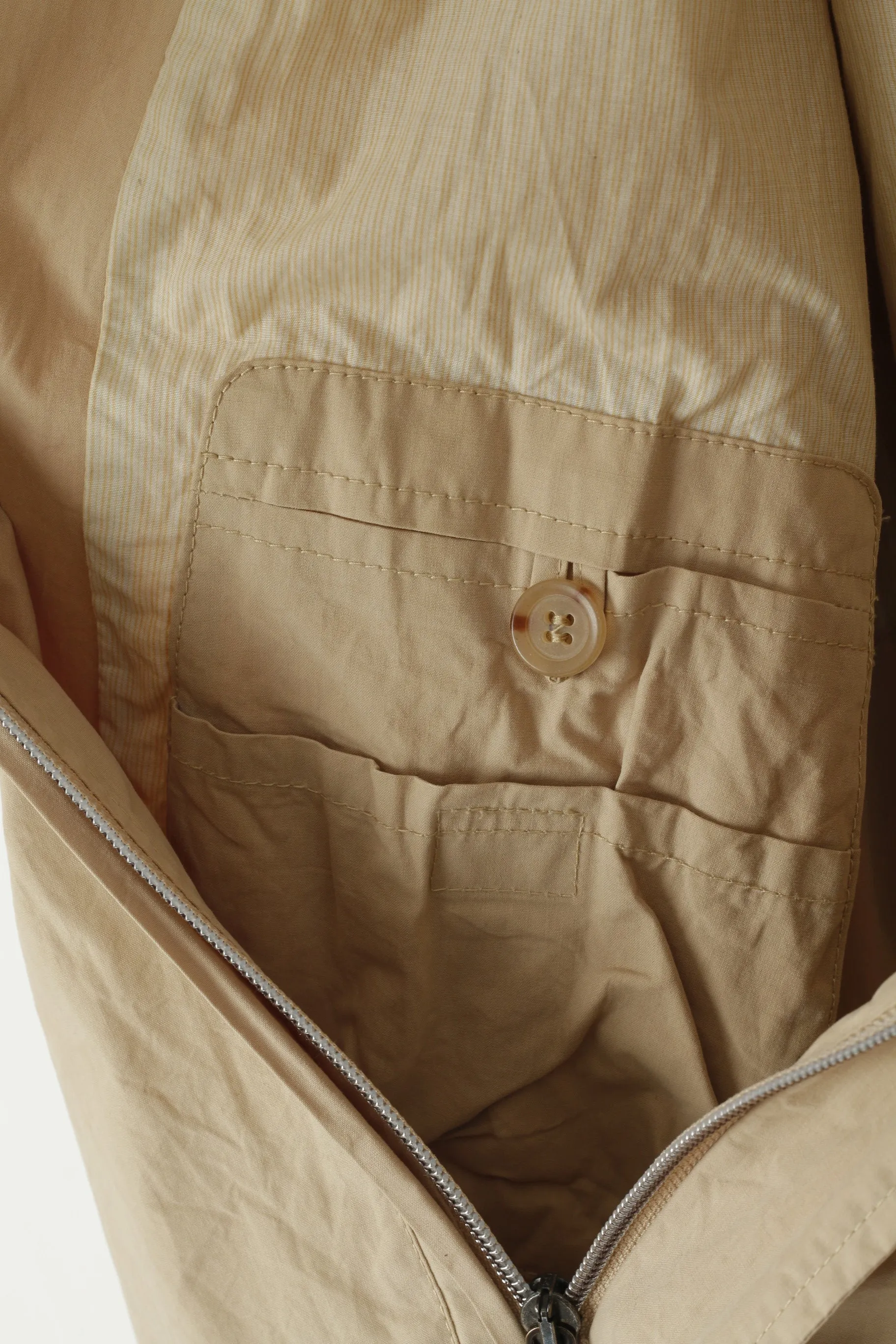 Camel Active Men 98 M Jacket Beige Cotton Vintage Lightweight Full Zipper Top