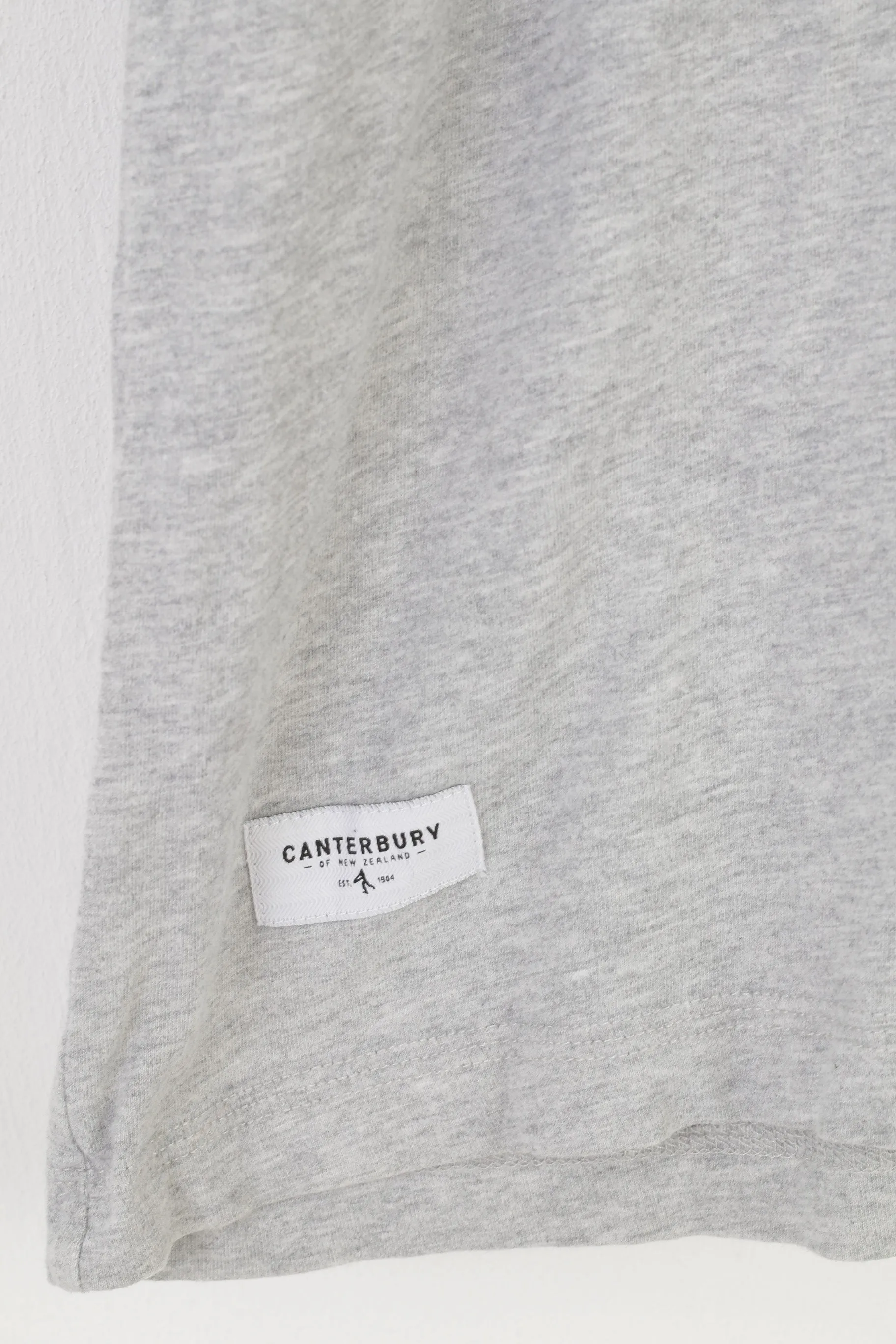Canterbury Men L T-Shirt Grey Cotton Original Rugby Crew Neck