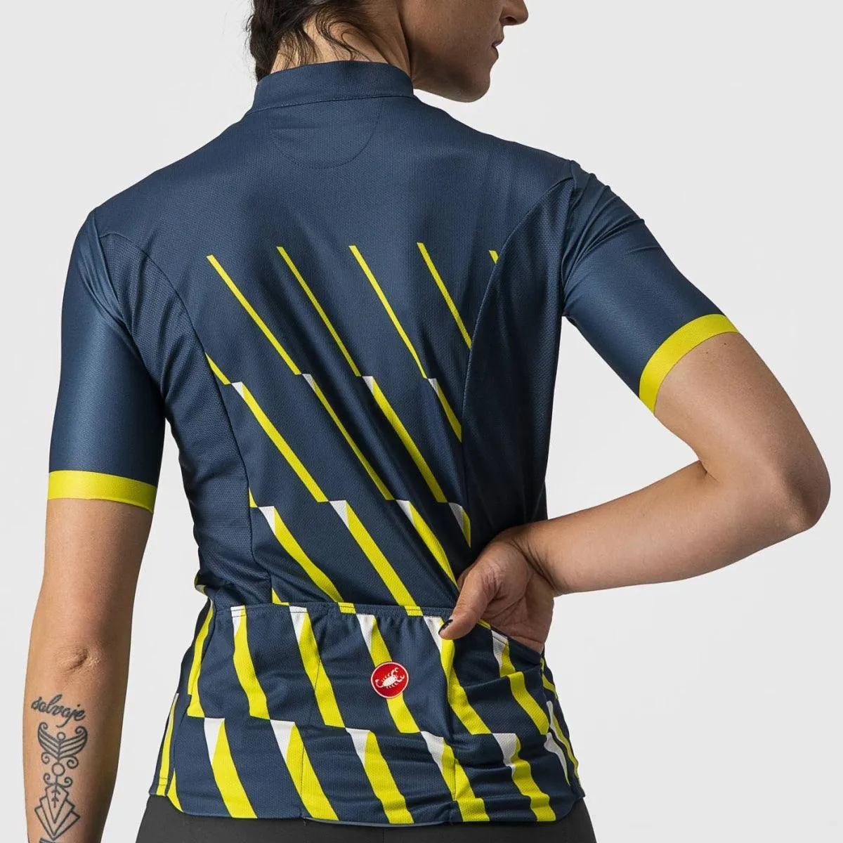 Castelli Pendio Womens Cycling Jersey (Moonlite Ocean/Sulphur White)