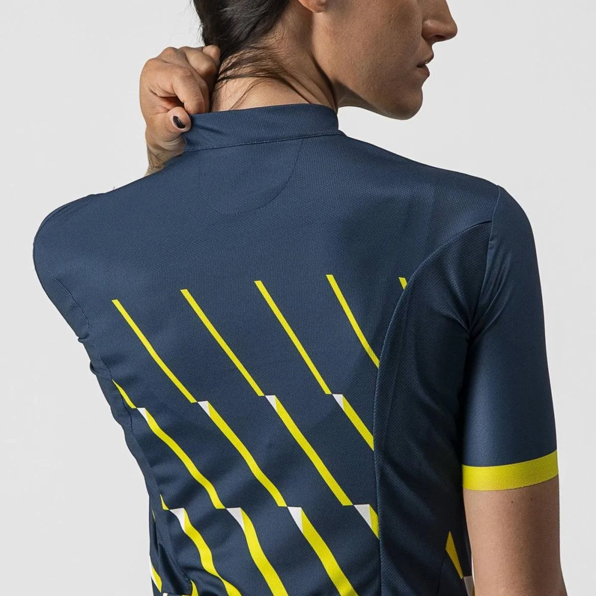 Castelli Pendio Womens Cycling Jersey (Moonlite Ocean/Sulphur White)