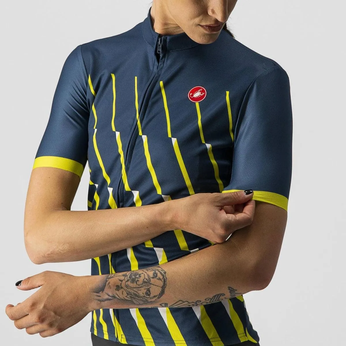 Castelli Pendio Womens Cycling Jersey (Moonlite Ocean/Sulphur White)