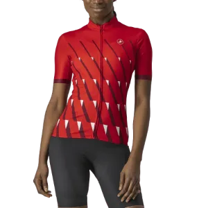 Castelli Pendio Womens Cycling Jersey (Red/Bordeaux White)