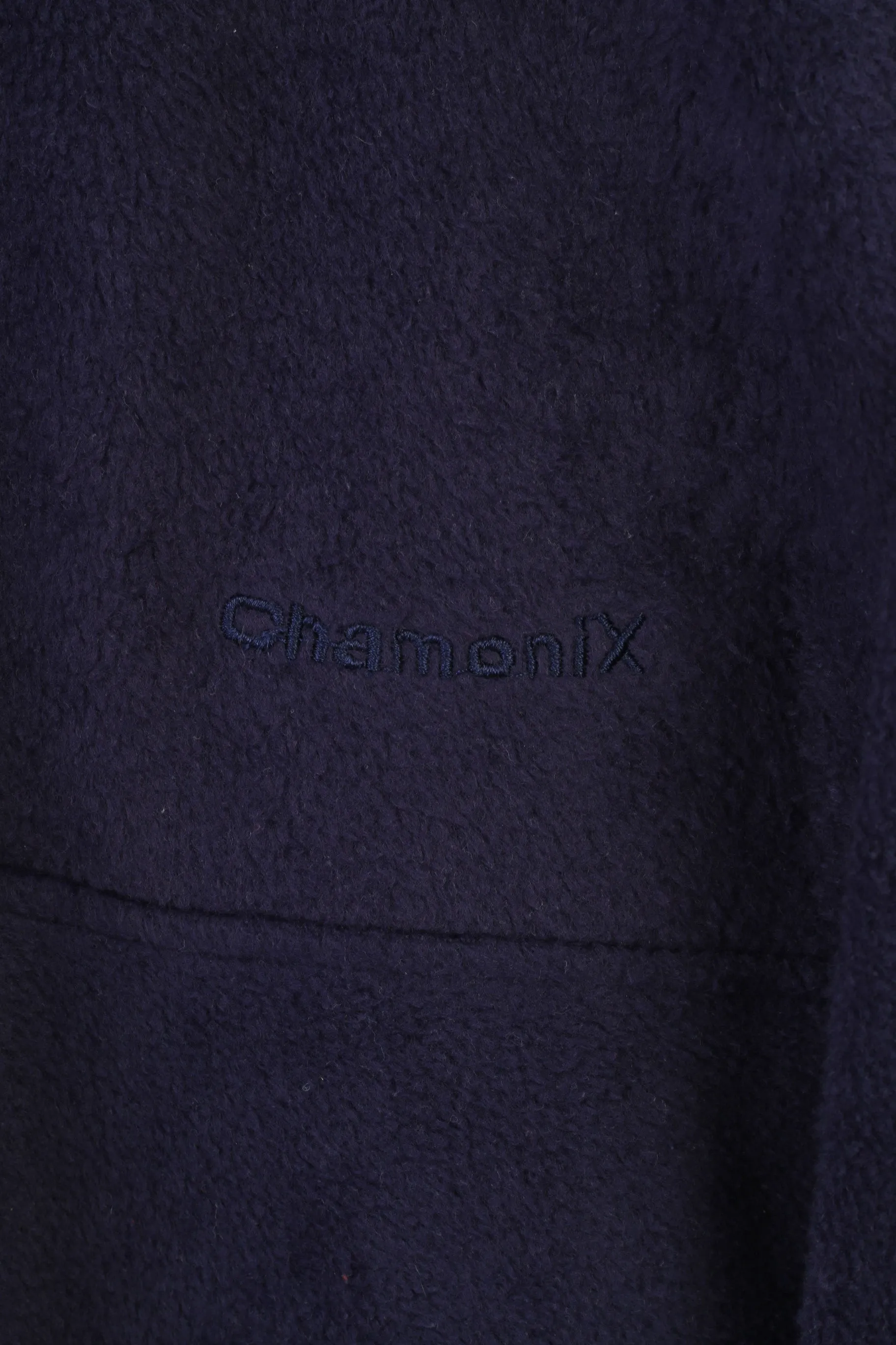 Chamonix Men L Fleece Purple Full Zipper Padded Pockets Collar Vintage Fitted Top