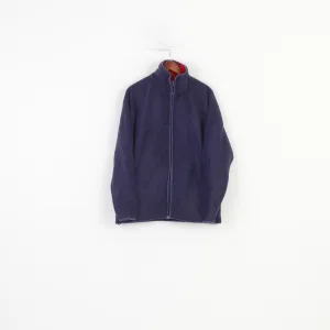 Chamonix Men L Fleece Purple Full Zipper Padded Pockets Collar Vintage Fitted Top