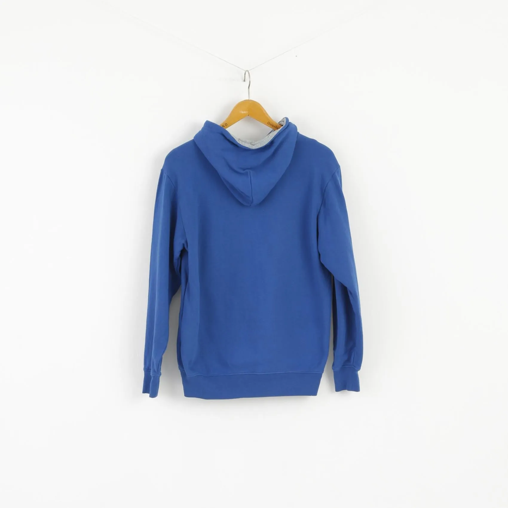 Champion Men M (S) Sweatshirt Blue Hoodie Graphic Cotton Kangaroo Pocket
