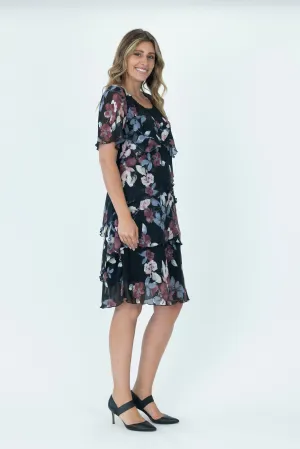 Chiffon Layered Dress - 2735A - Print 1 - 50% Off