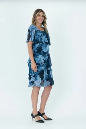 Chiffon Layered Dress - V2735A - Print 2 - 50% Off - 1 x 12 left