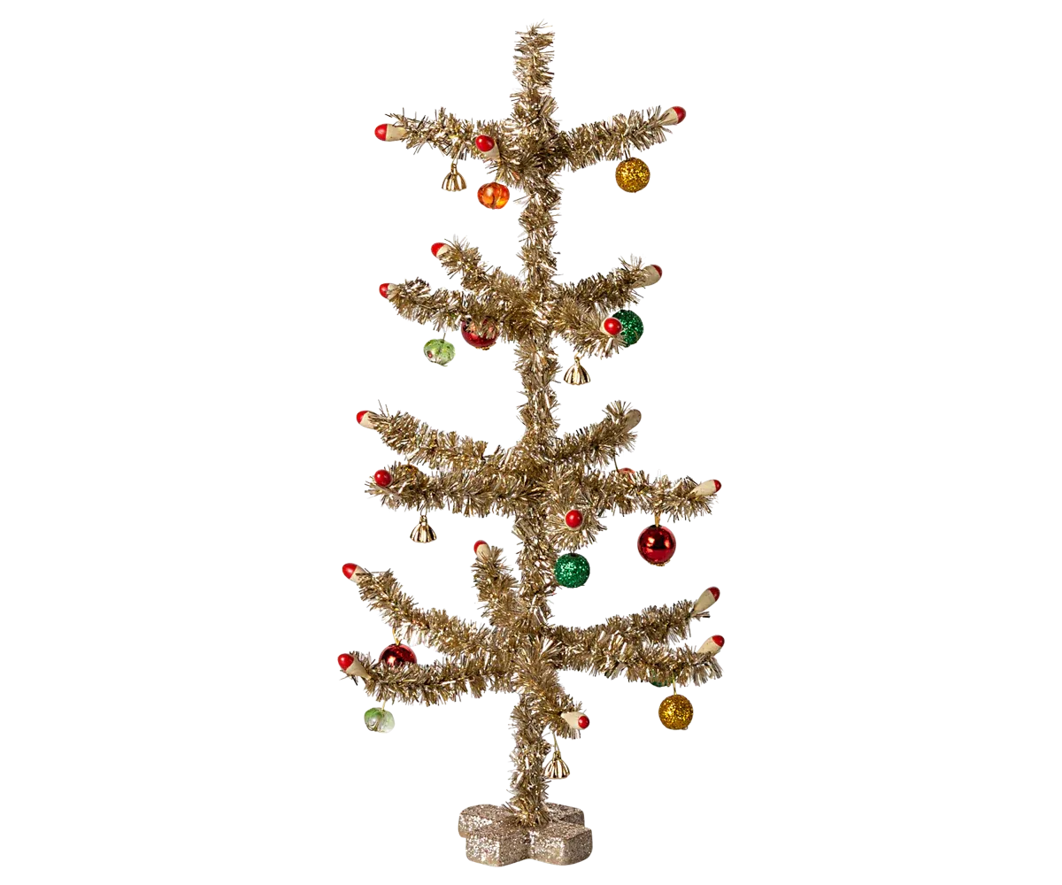 Christmas tree, Gold - Red and green decoration