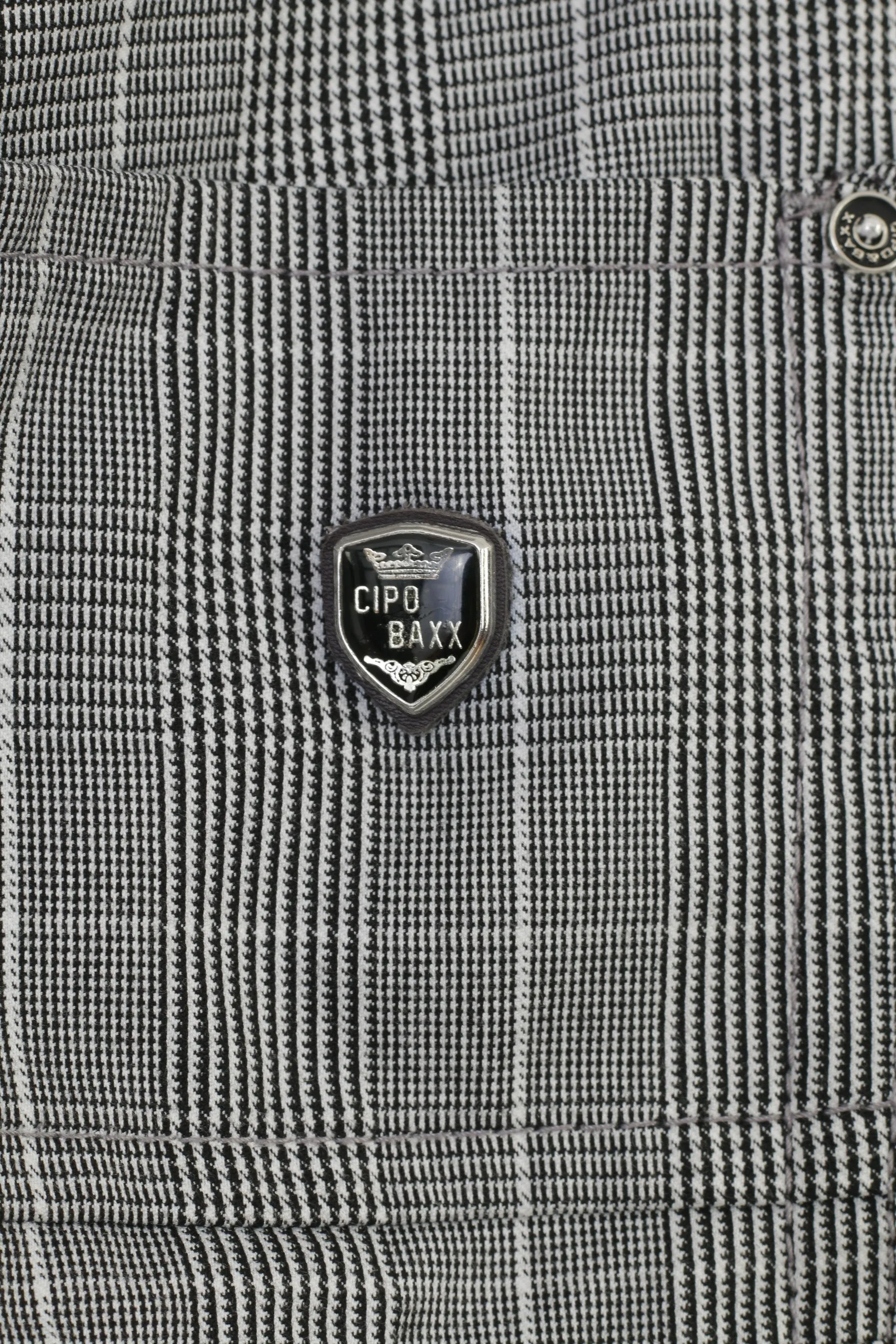 Cipo&Baxx Men 40 34 Shorts White Black Checkered Summer Top