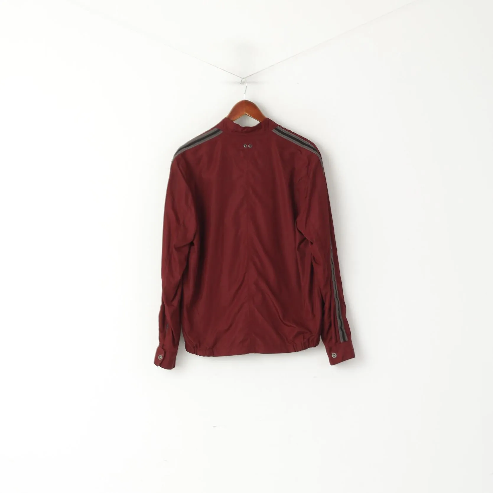 Converse Men S Jacket Burgundy Lightweight Sport Zip Pocket Full Zipper Top