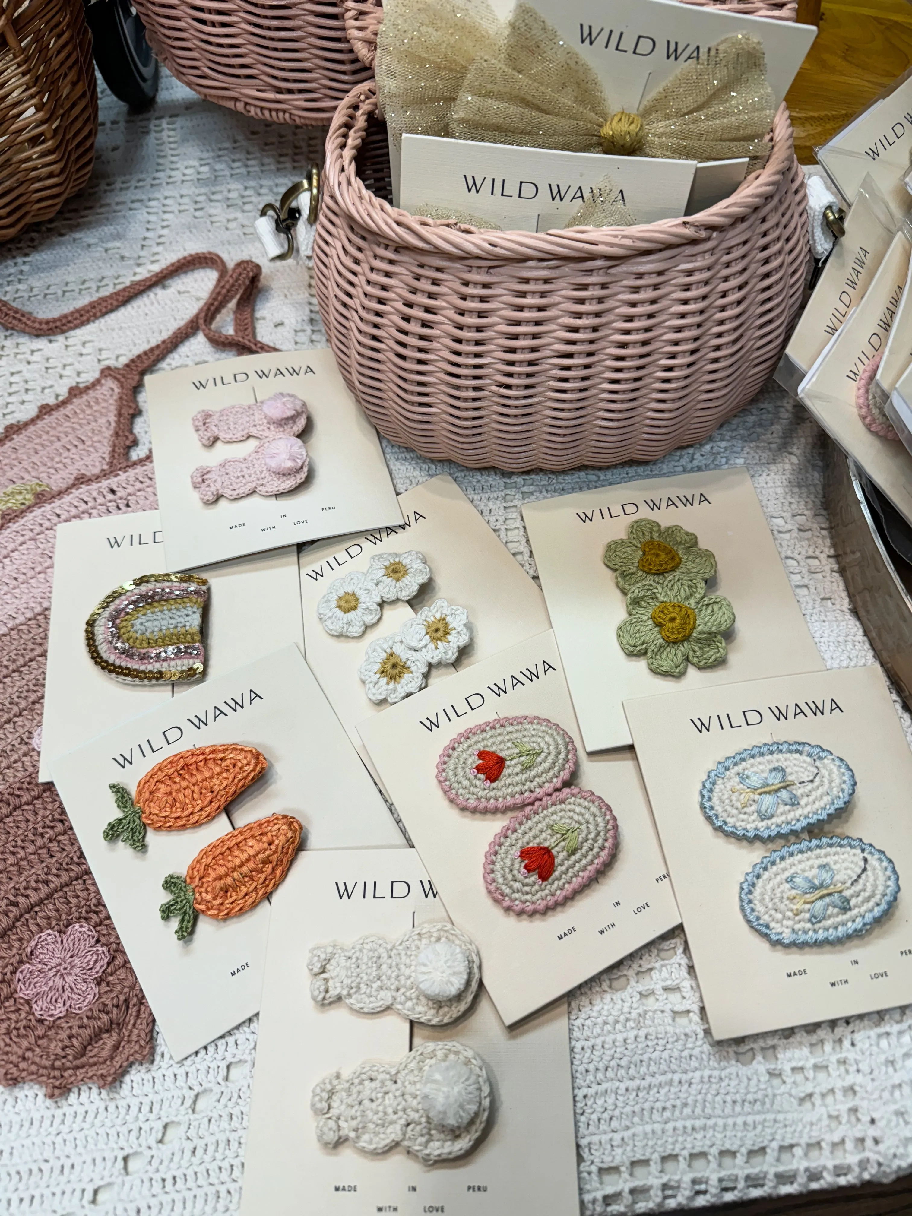 Cotton Bunny Clip Set