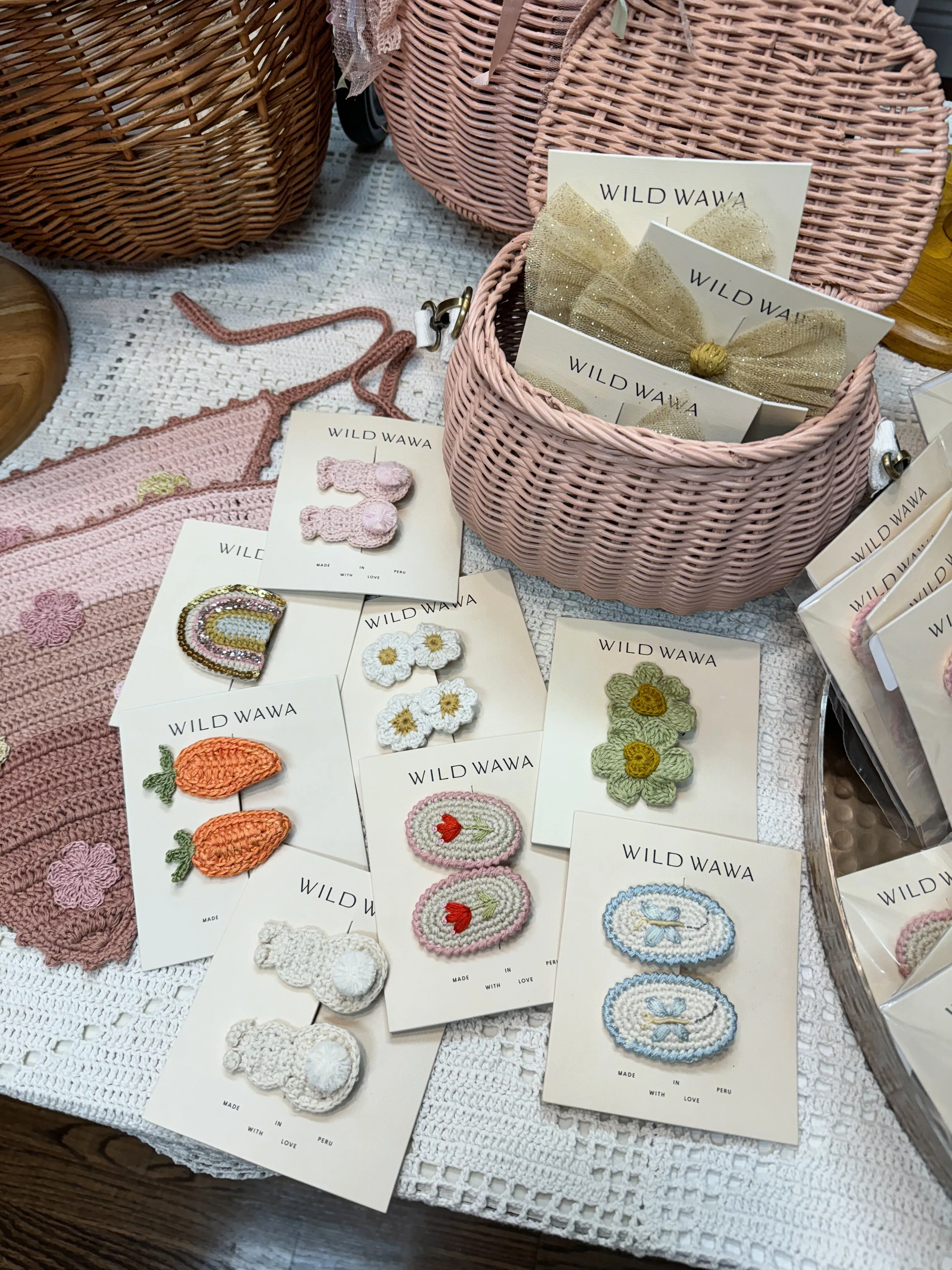 Cotton Bunny Clip Set