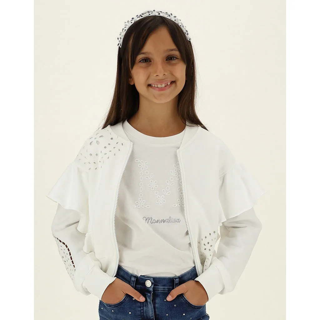Cream Rhinestone Logo T-Shirt