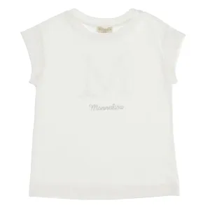 Cream Rhinestone Logo T-Shirt