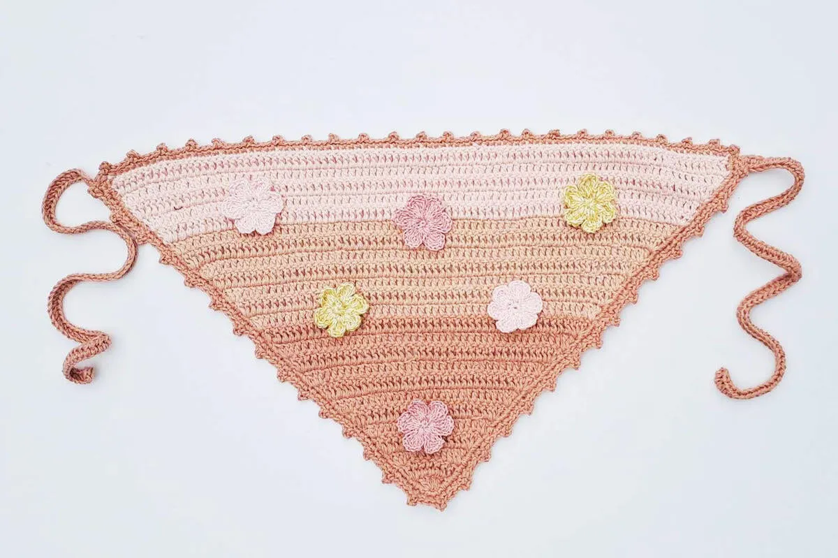 Crochet Flower Bandana