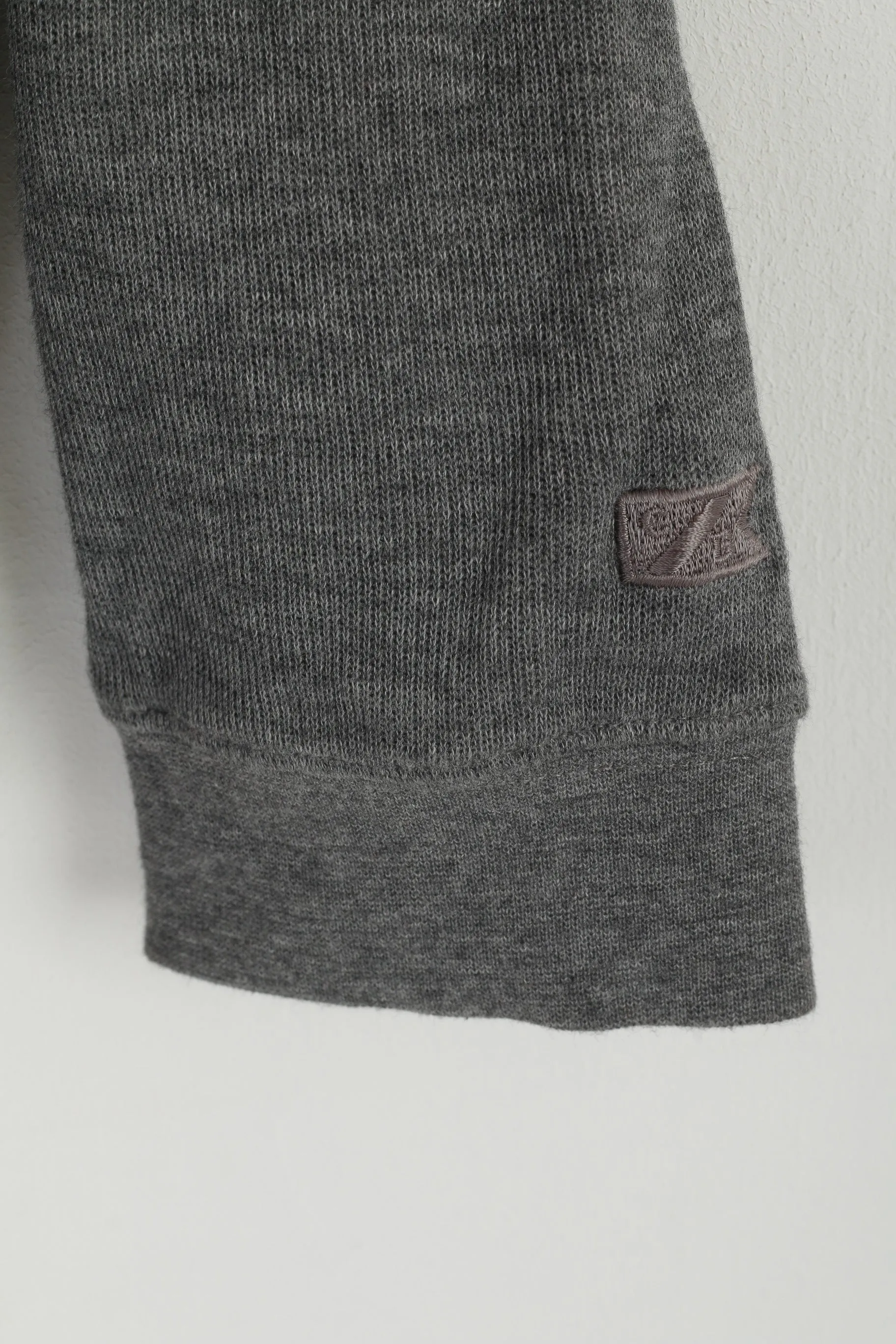 CUTTER & BUCK Men XL Jumper Grey Cotton Zip Neck Classic Sweater