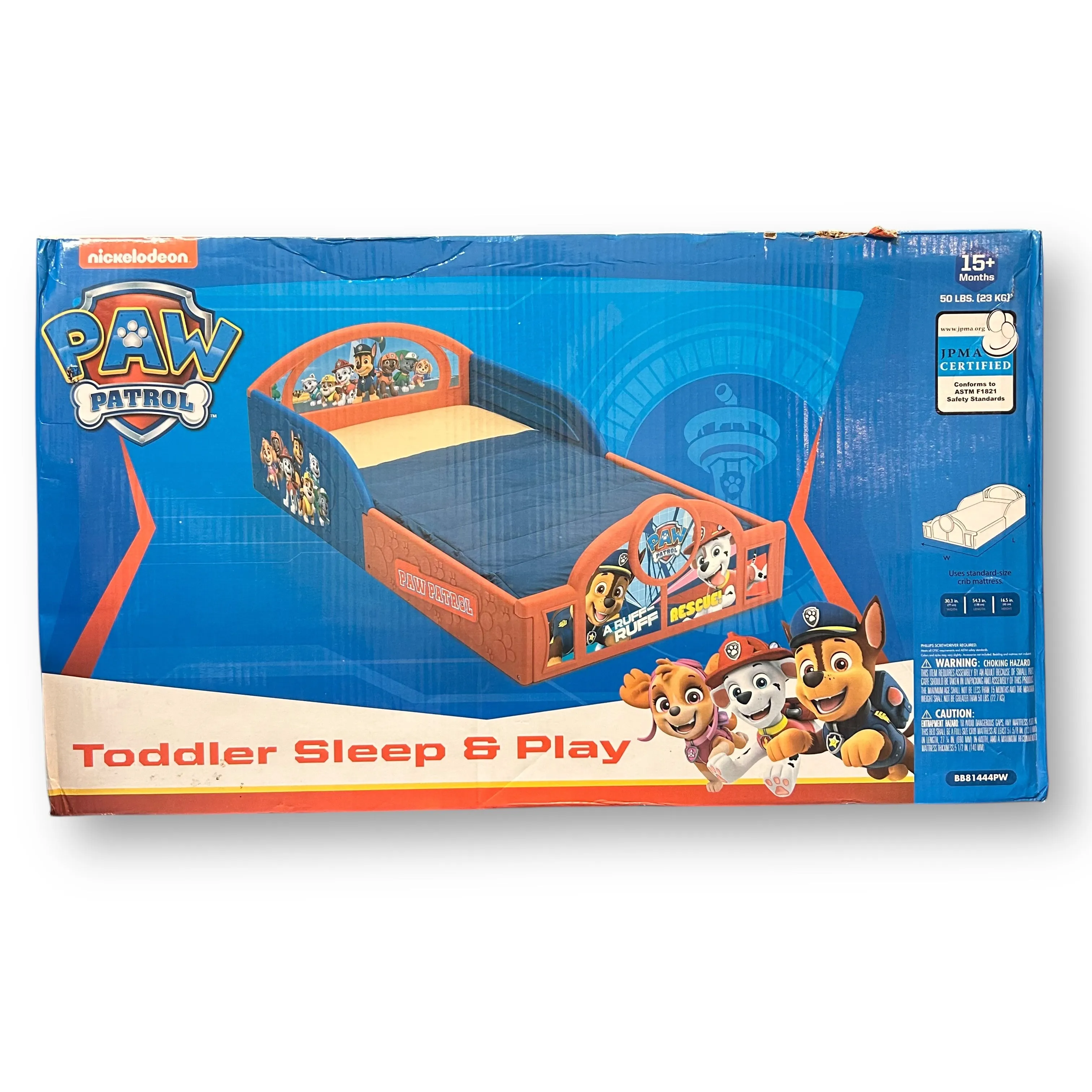Delta Paw Patrol Chase Toddler Bed in Box