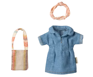 Denim dress and bag, Mum mouse
