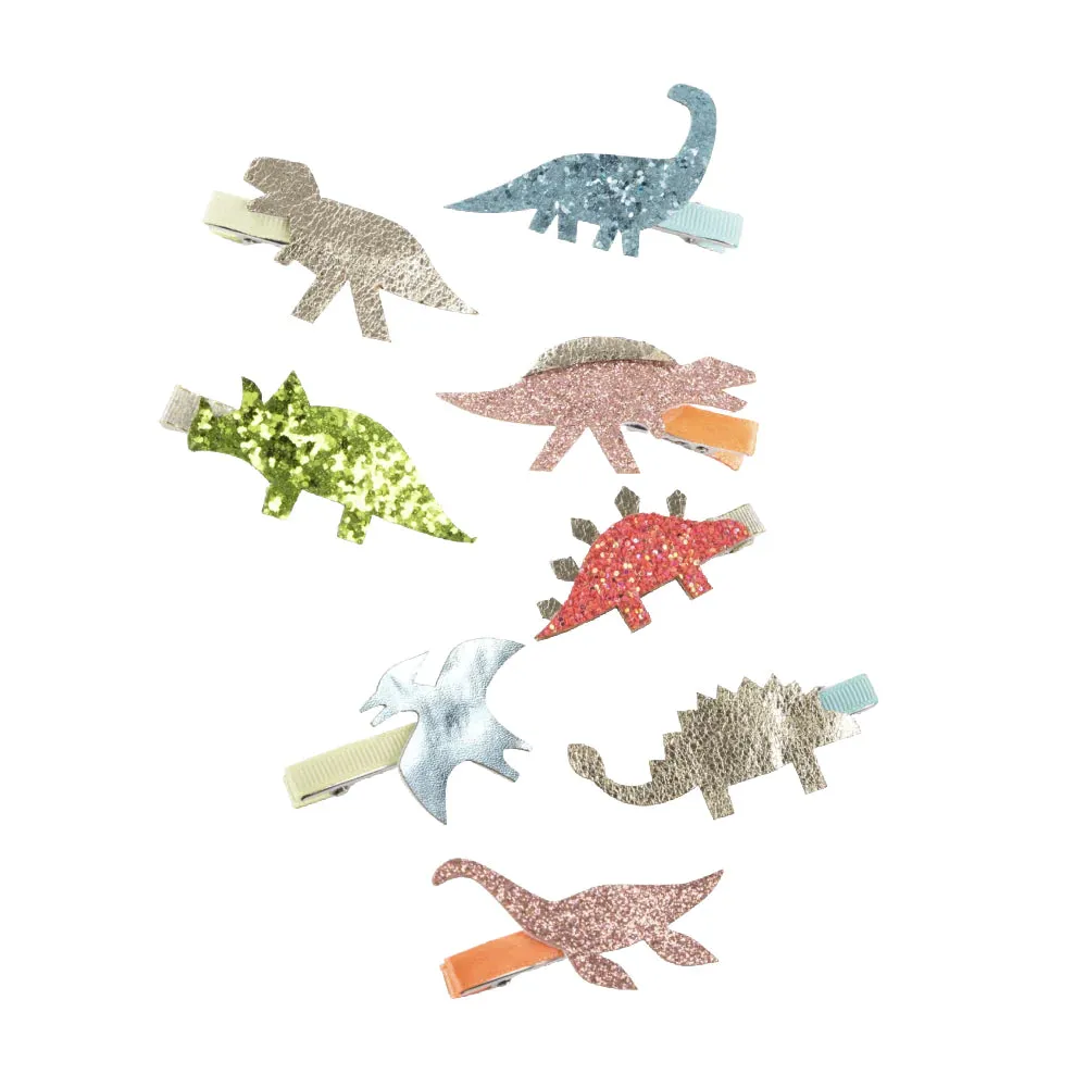 Dino Hair Clips (x 8)
