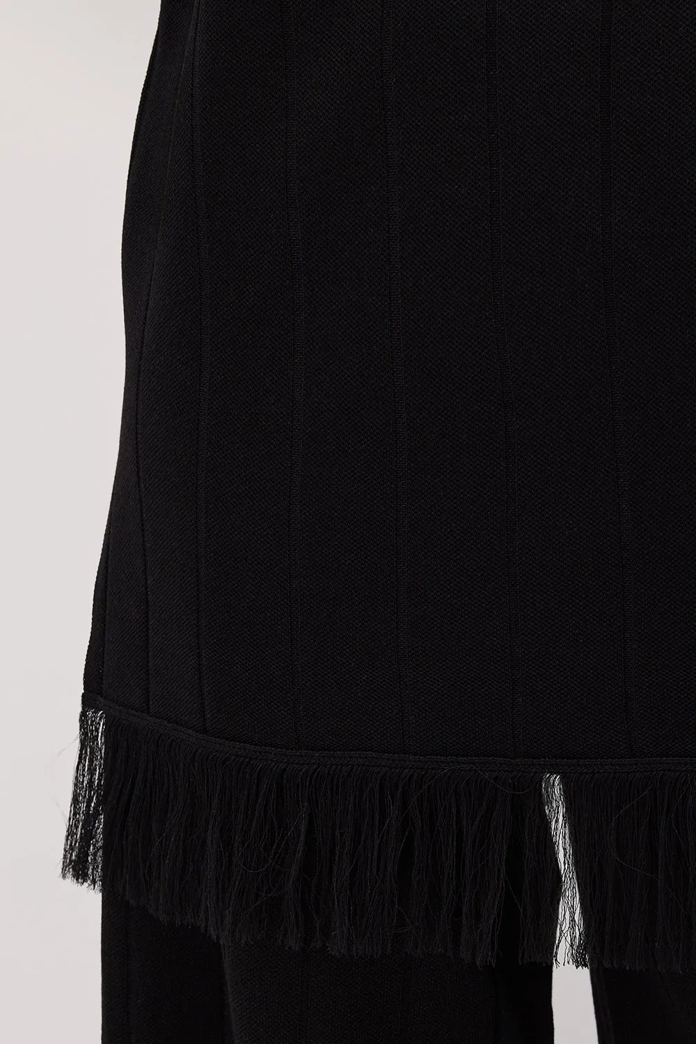 Dissh ARIA BLACK FRINGED KNIT PANT