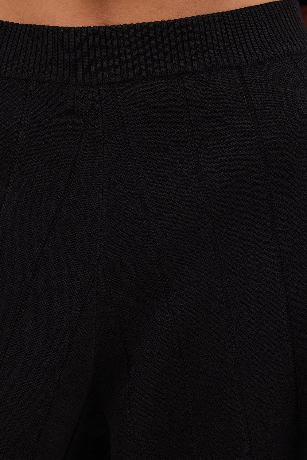 Dissh ARIA BLACK FRINGED KNIT PANT