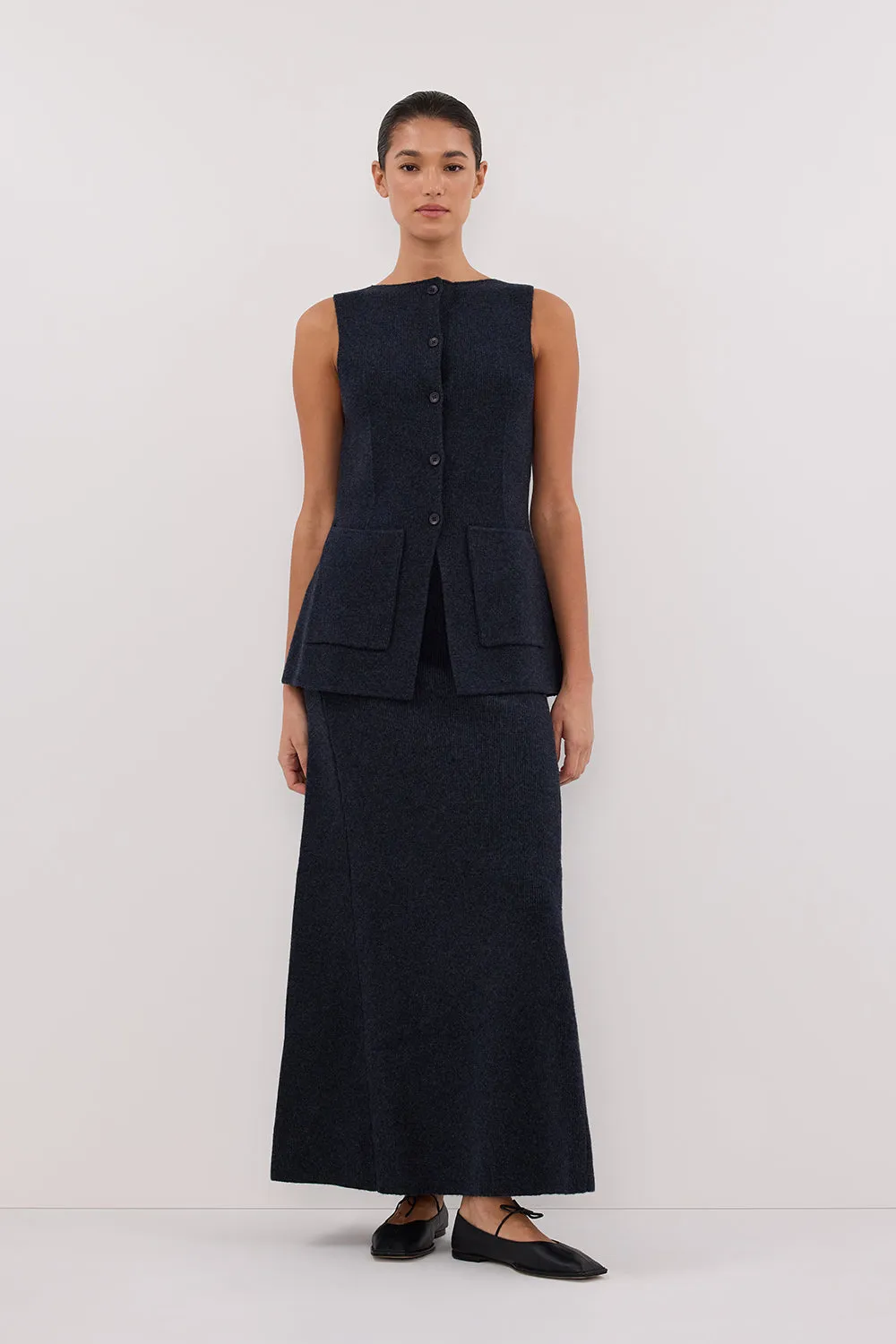 Dissh AVA INK LONGLINE KNIT VEST 