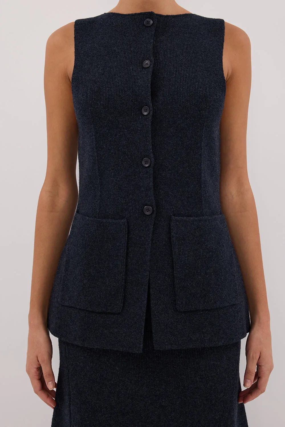 Dissh AVA INK LONGLINE KNIT VEST 