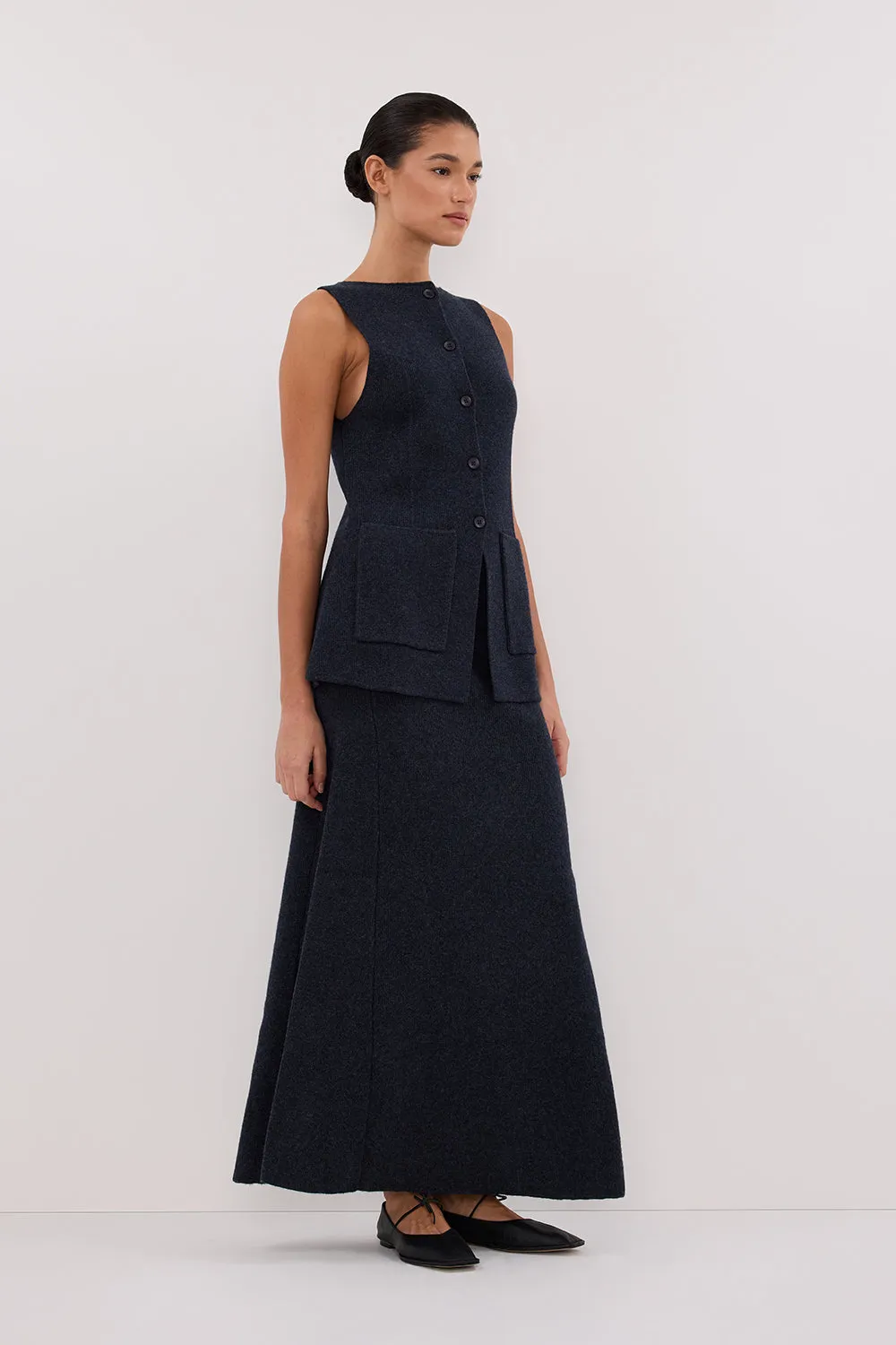 Dissh AVA INK LONGLINE KNIT VEST 