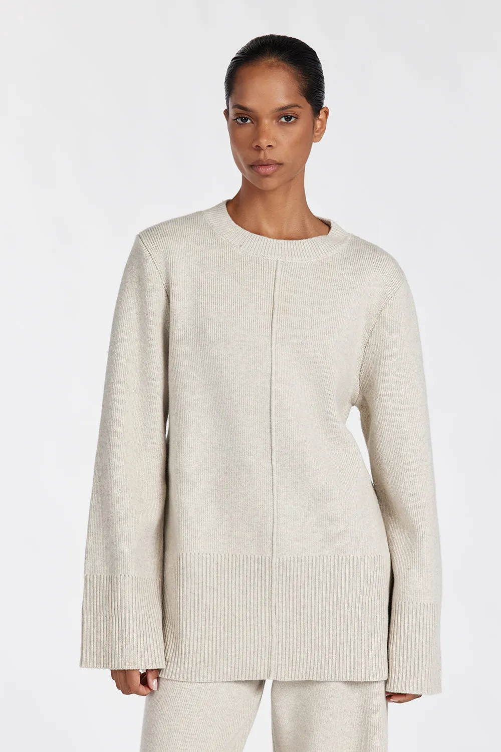 Dissh CLEMENCE OAT MARLE KNIT JUMPER