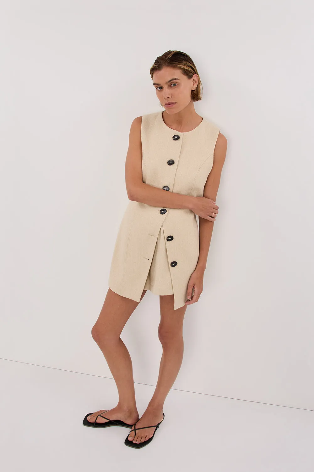 Dissh FRANKIE OAT TWEED TUNIC VEST