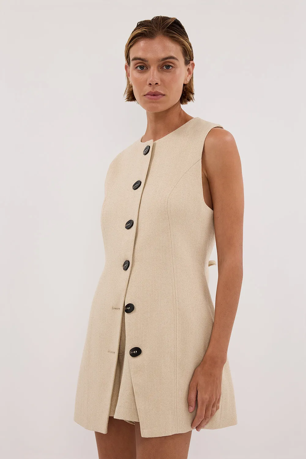 Dissh FRANKIE OAT TWEED TUNIC VEST