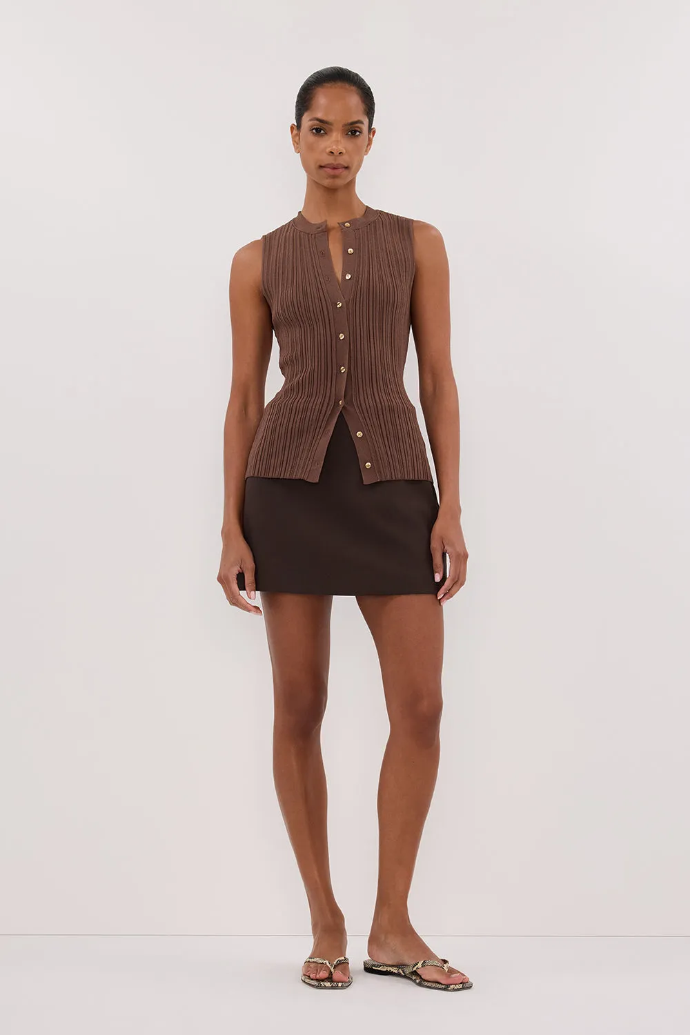 Dissh JASMINE MOCHA KNIT TOP