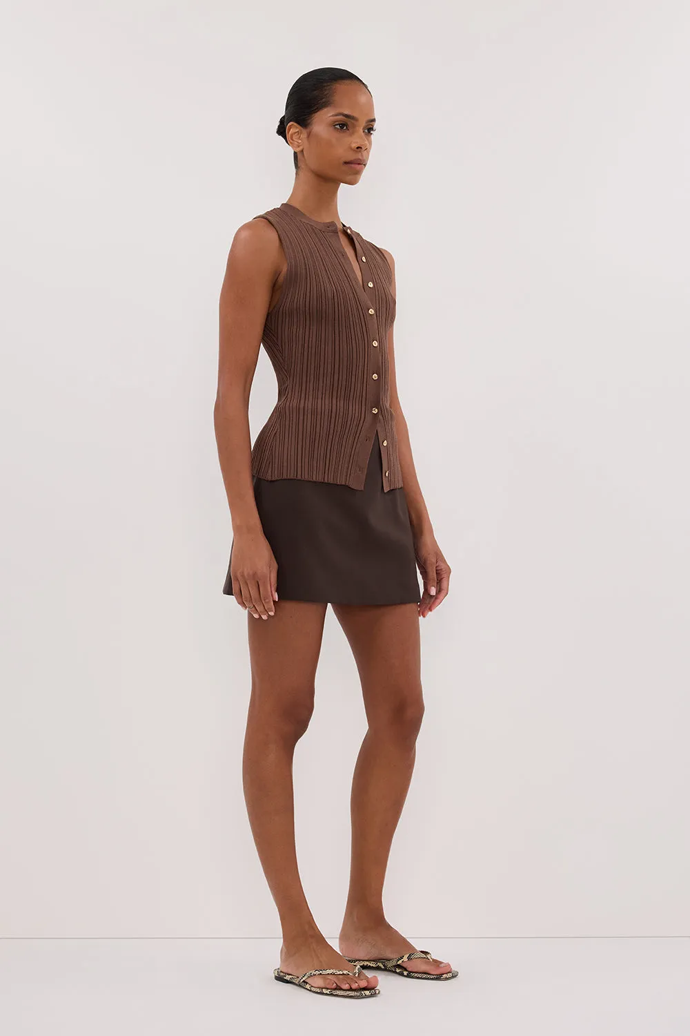 Dissh JASMINE MOCHA KNIT TOP