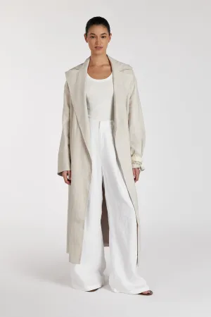 Dissh JOSEPHINA NATURAL LINEN BLEND TRENCH COAT
