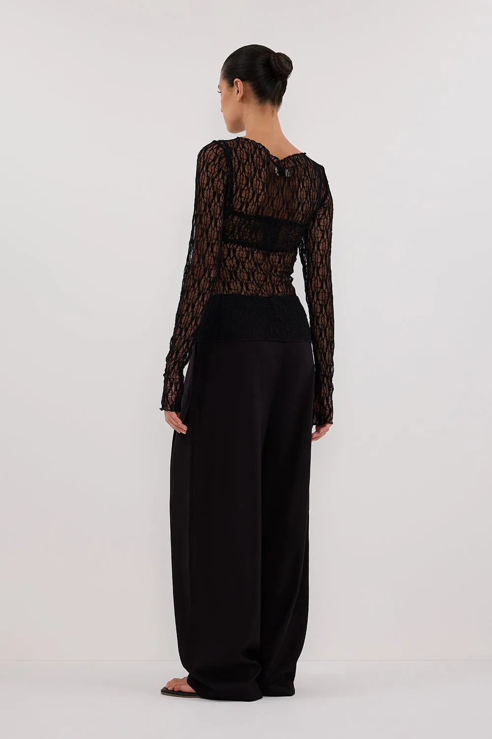 Dissh LIZZIE BLACK LACE LONG SLEEVE TOP