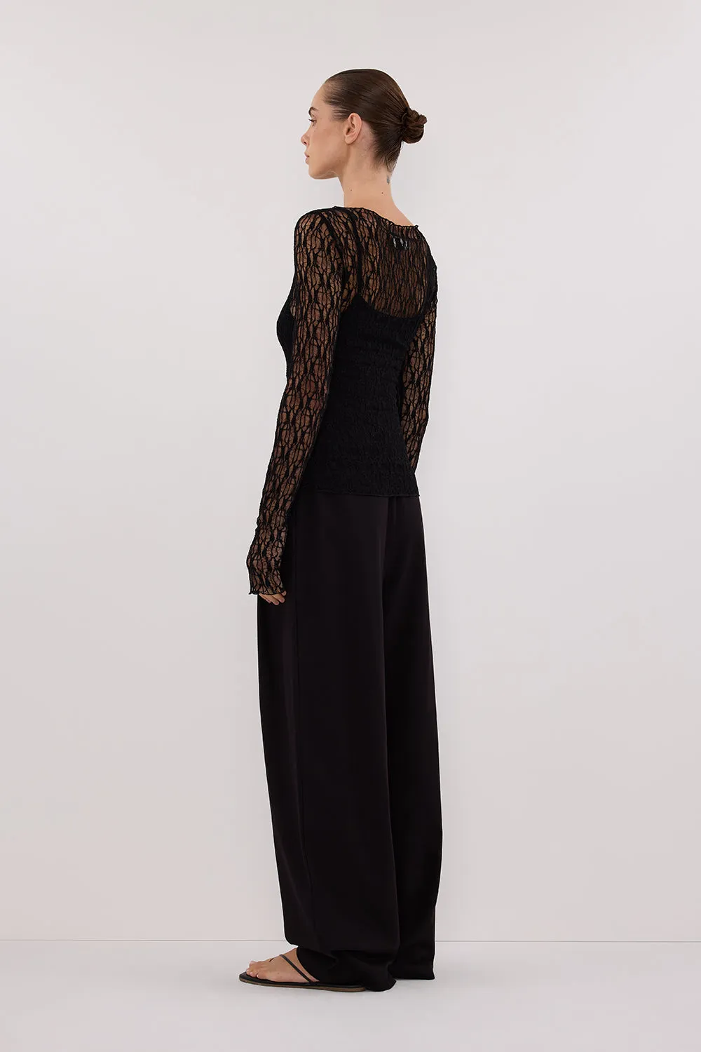 Dissh LIZZIE BLACK LACE LONG SLEEVE TOP