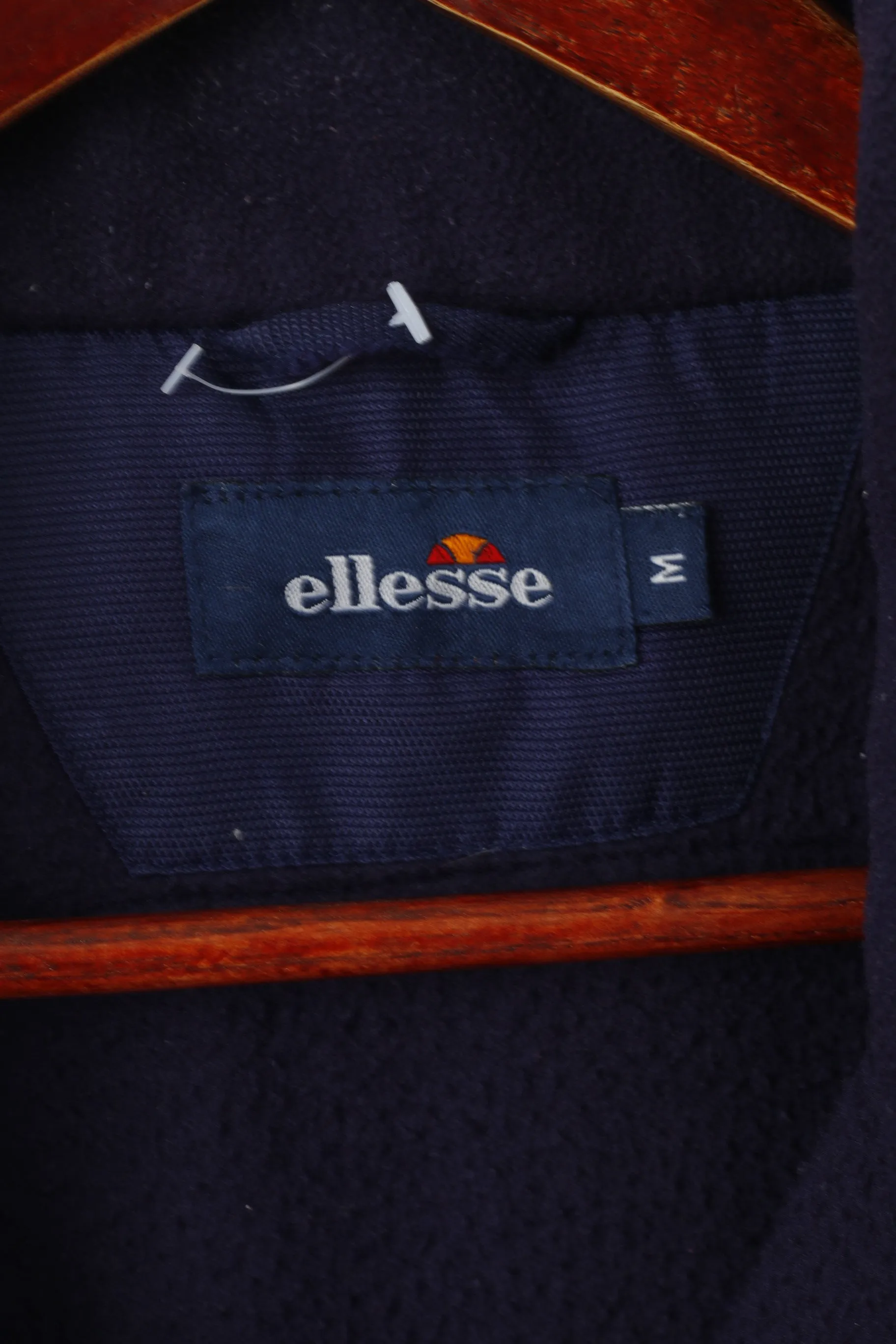 Ellesse Men M Fleece Jacket Purple Full Zipper Sportswear Vintage Sweatshirt Top