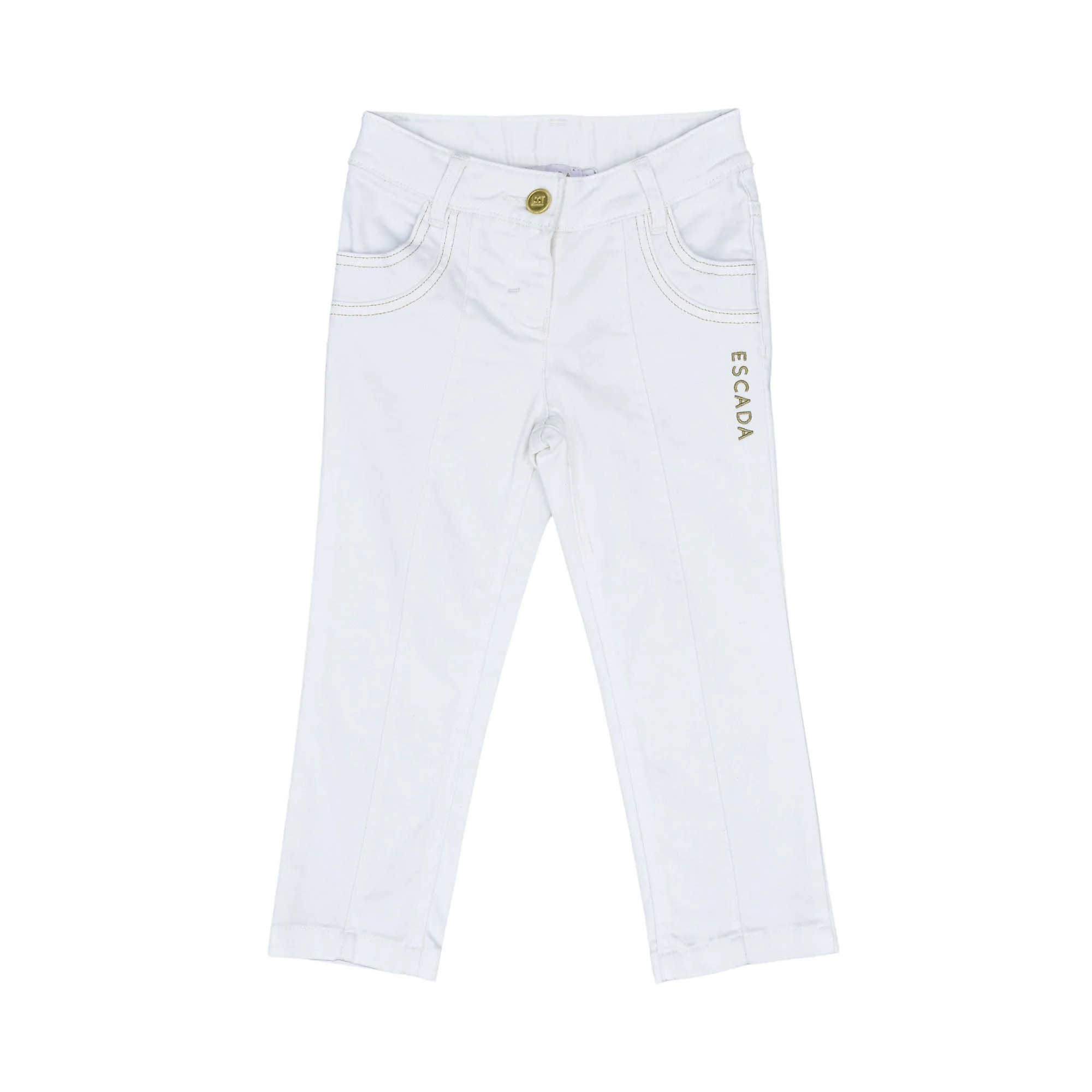 Escada Kids Girls White Cropped Trousers